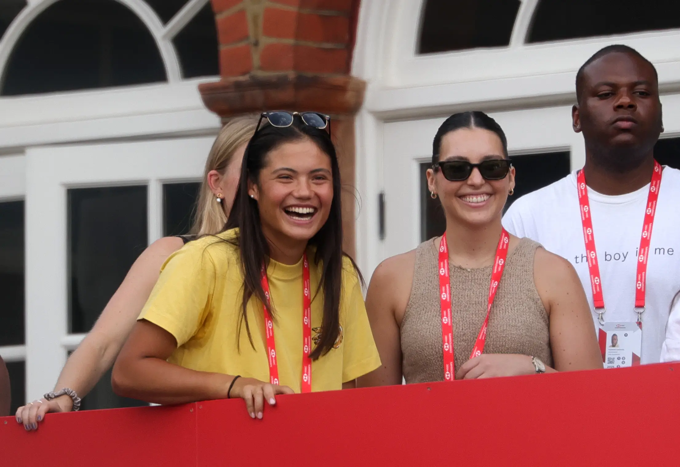 Emma Raducanu watched Carlos Alcaraz's match at Queen's from the balcony. Image: Getty