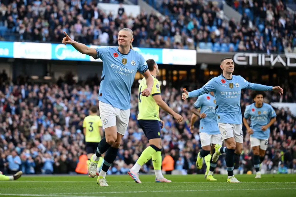 Erling Haaland has scored an incredible 104 goals in 112 appearances for Manchester City. (Image: Getty)
