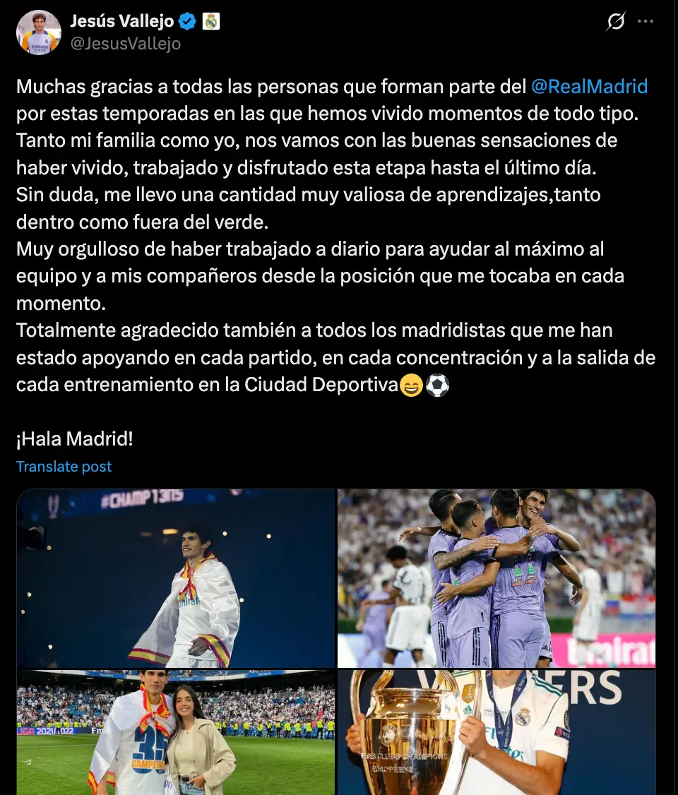 Image: Twitter/@JesusVallejo