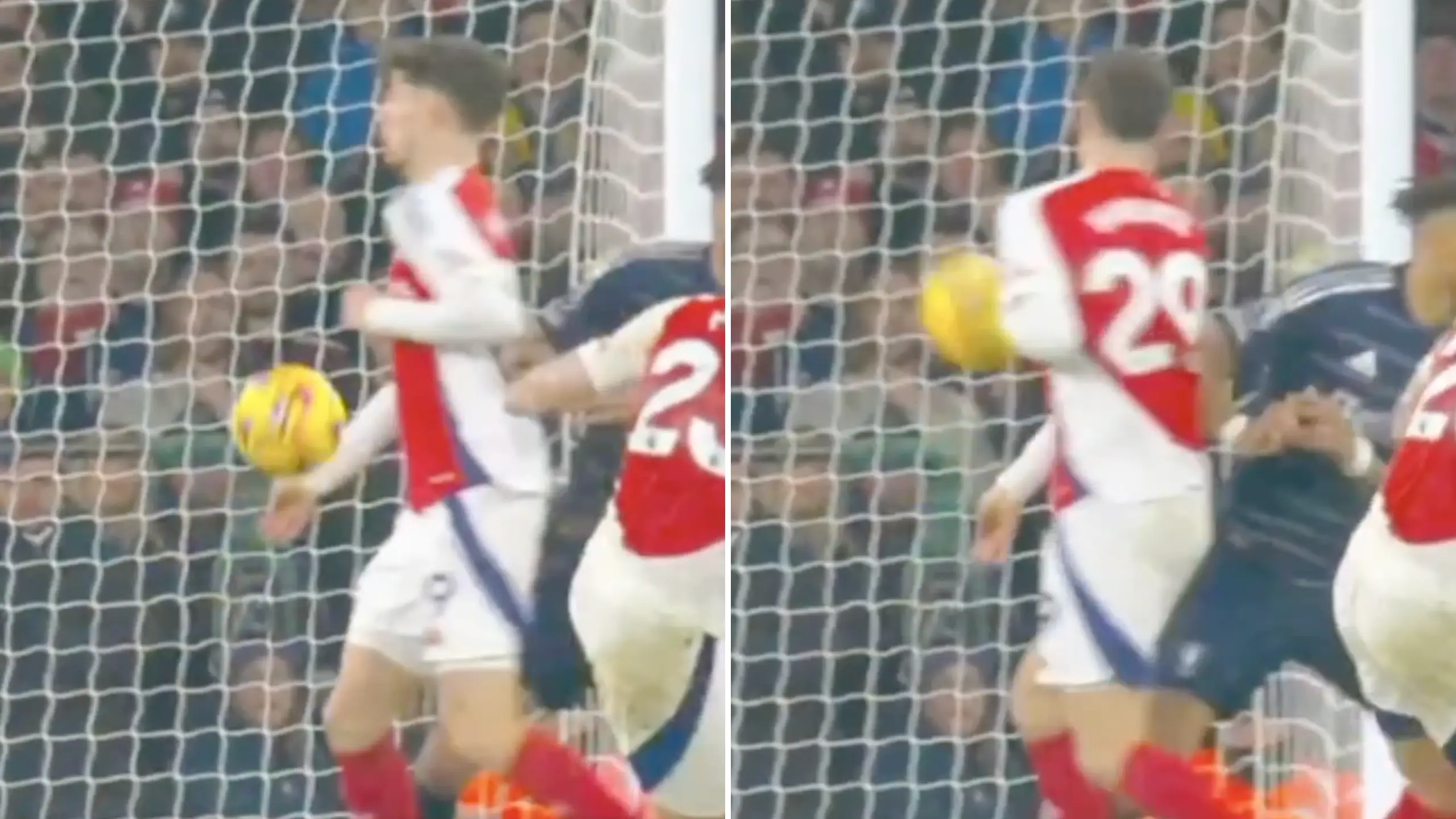 Slow motion footage of Kai Havertz 'handball' incident which might've cost Arsenal the Premier League title has sparked debate 