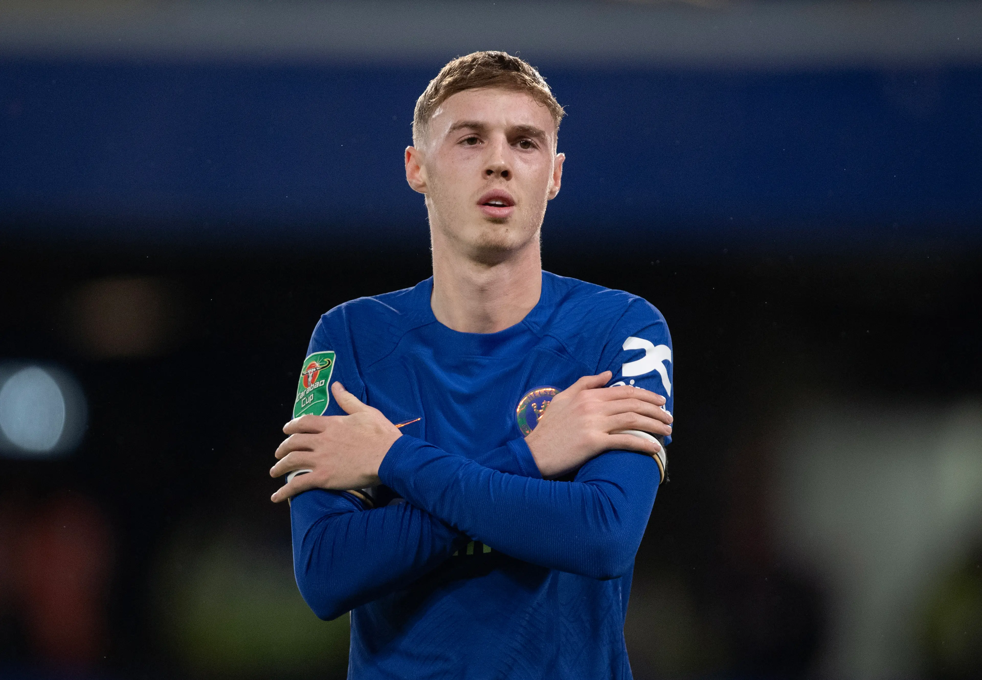 Cole Palmer celebrates scoring a goal for Chelsea. Image: Getty 