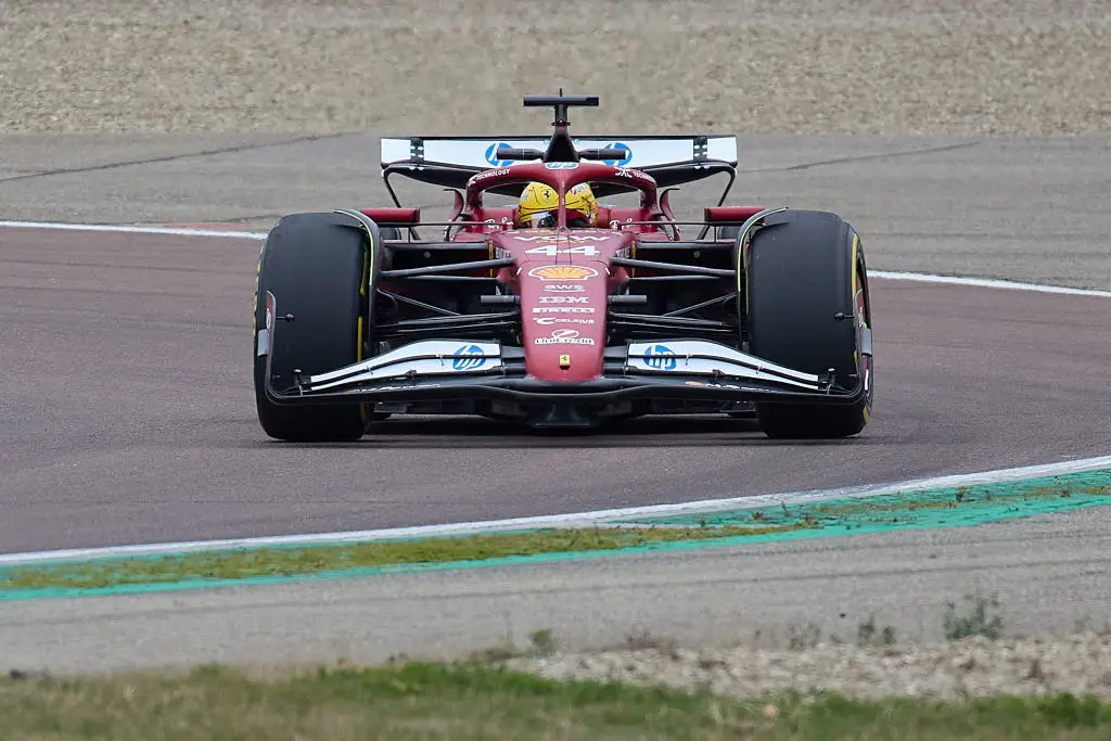 Lewis Hamilton tests the Ferrari SF-25 in Maranello (Image: Getty)