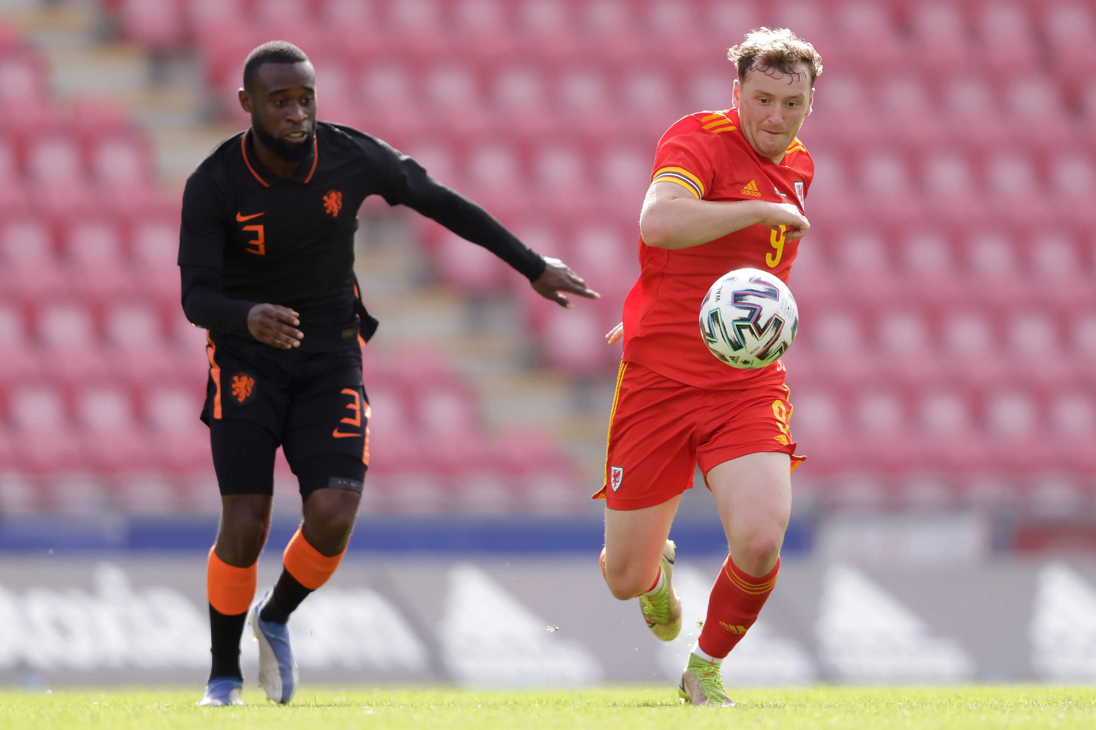 Luke Jephcott in action for Wales U21 against future Sunderland star Lutsharel Geertruida (Image: Getty)