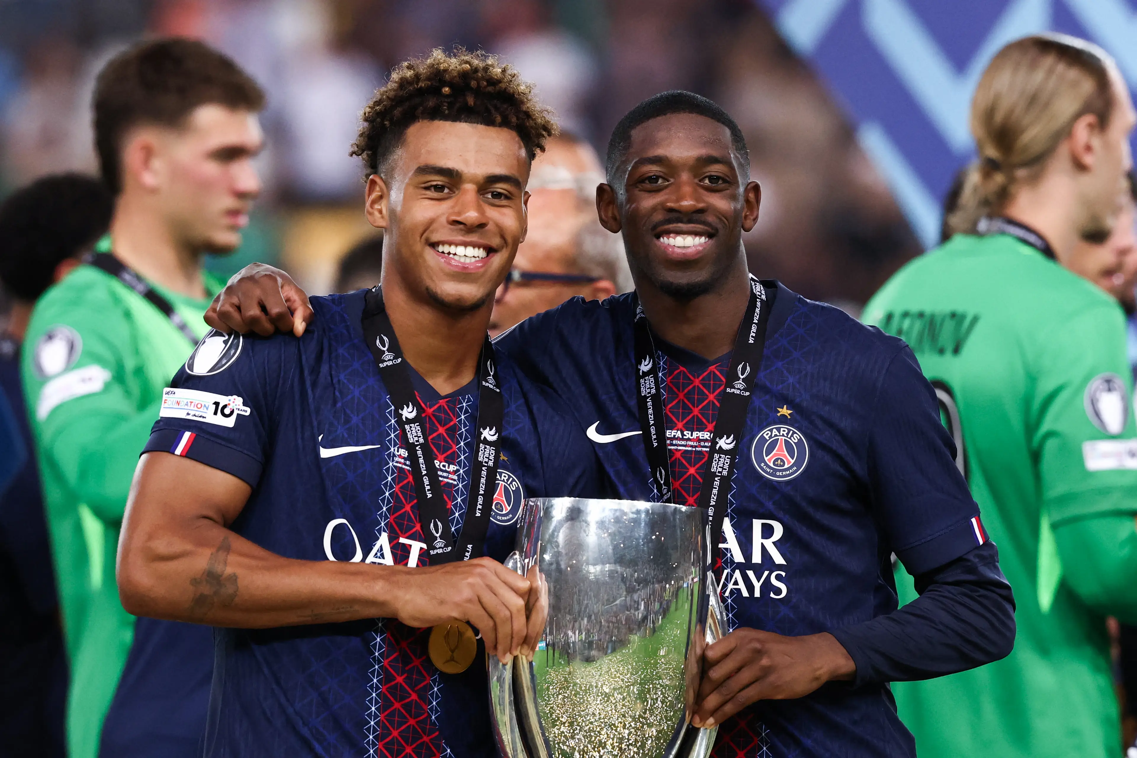 Dembele and Doue were left out of PSG's squad for the Marseille game due to injury. Image credit: Getty