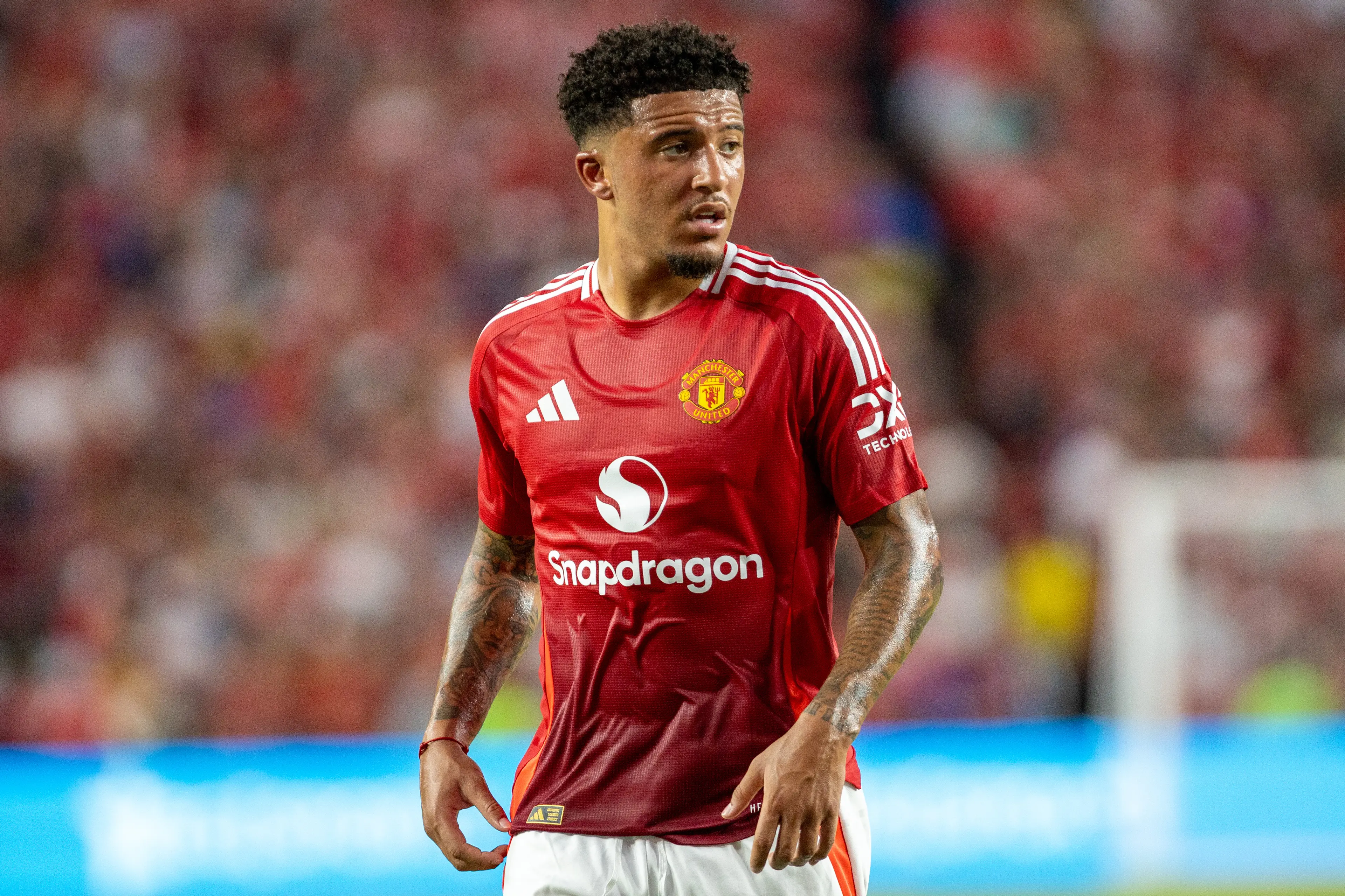 Manchester United are looking to offload Jadon Sancho before the transfer window slams shut. Image: Getty