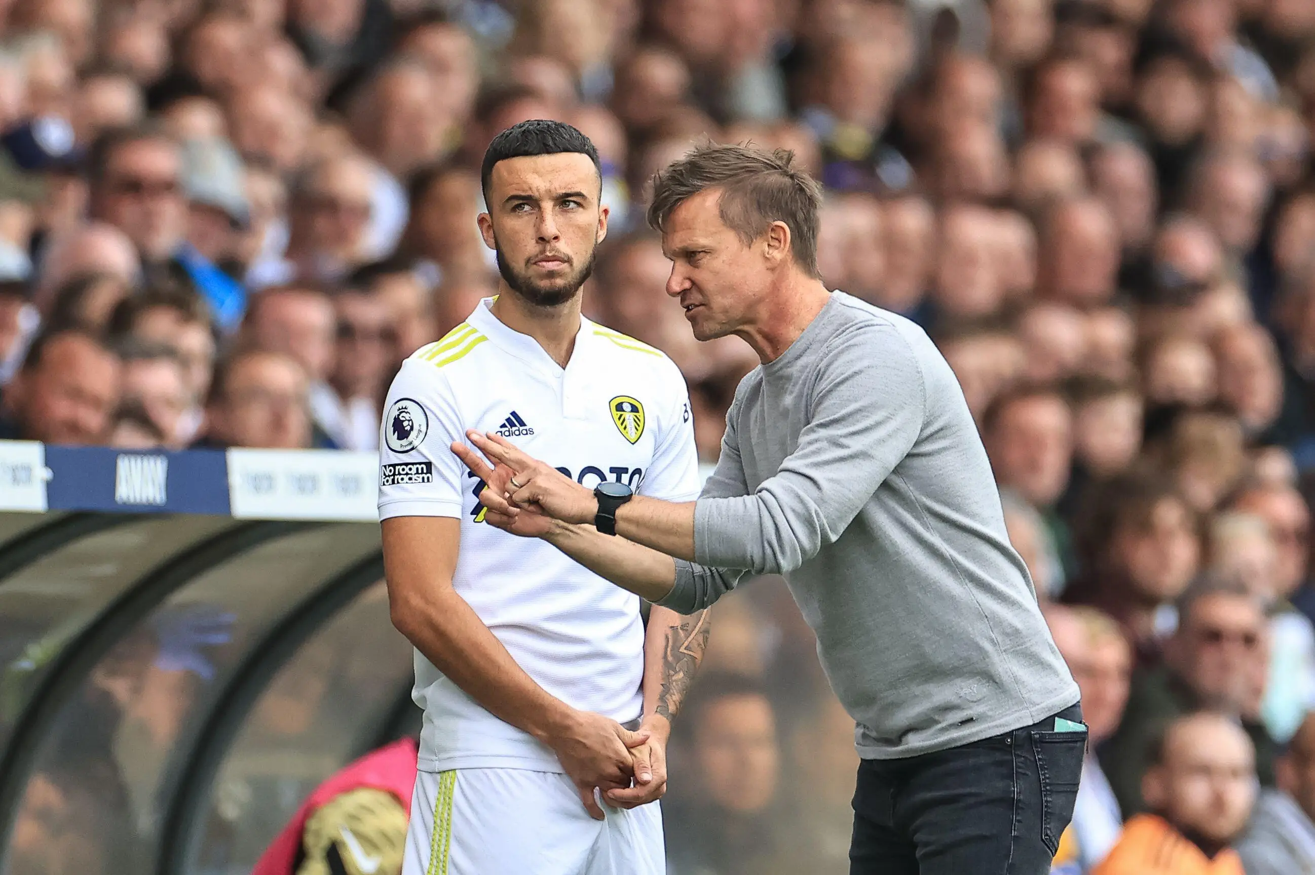 Greenwood with Jesse Marsch last season. Image: Alamy