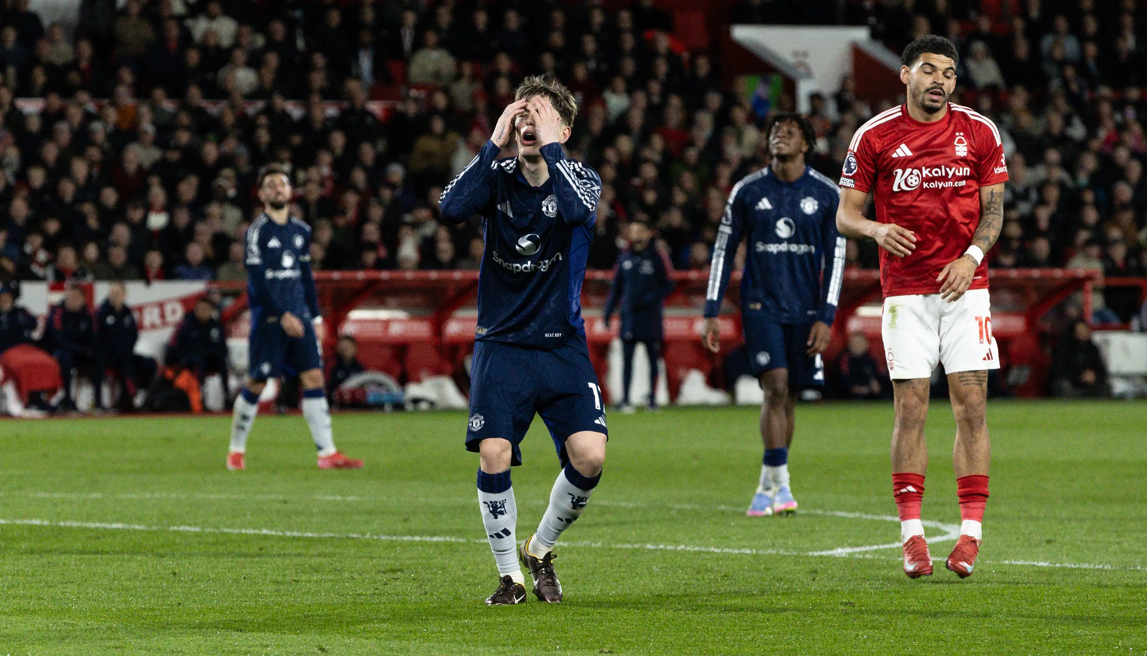 Alejandro Garnacho had a frustrating game against Nottingham Forest. Image: Getty