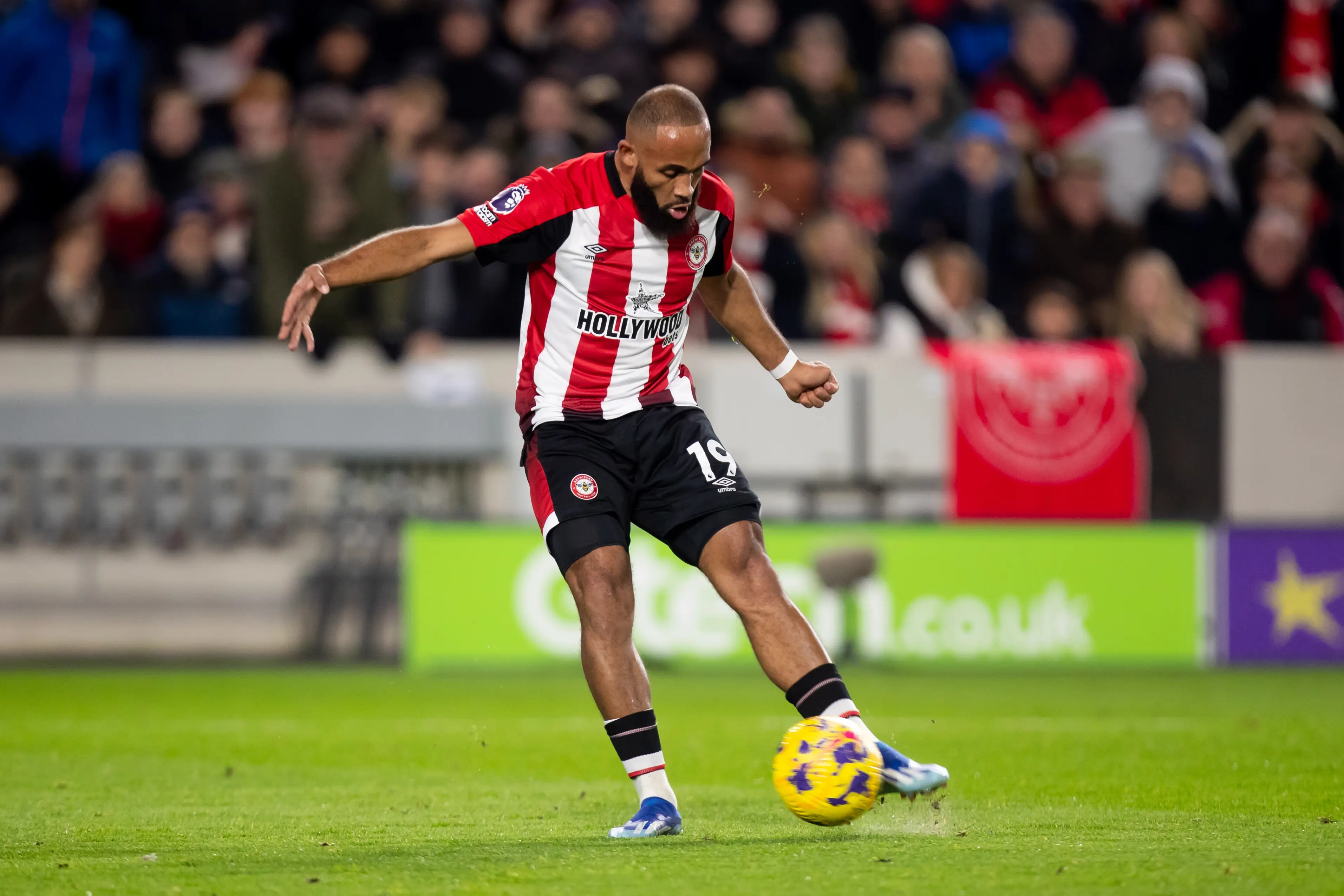 Bryan Mbeumo in action for Brentford. Image: Getty