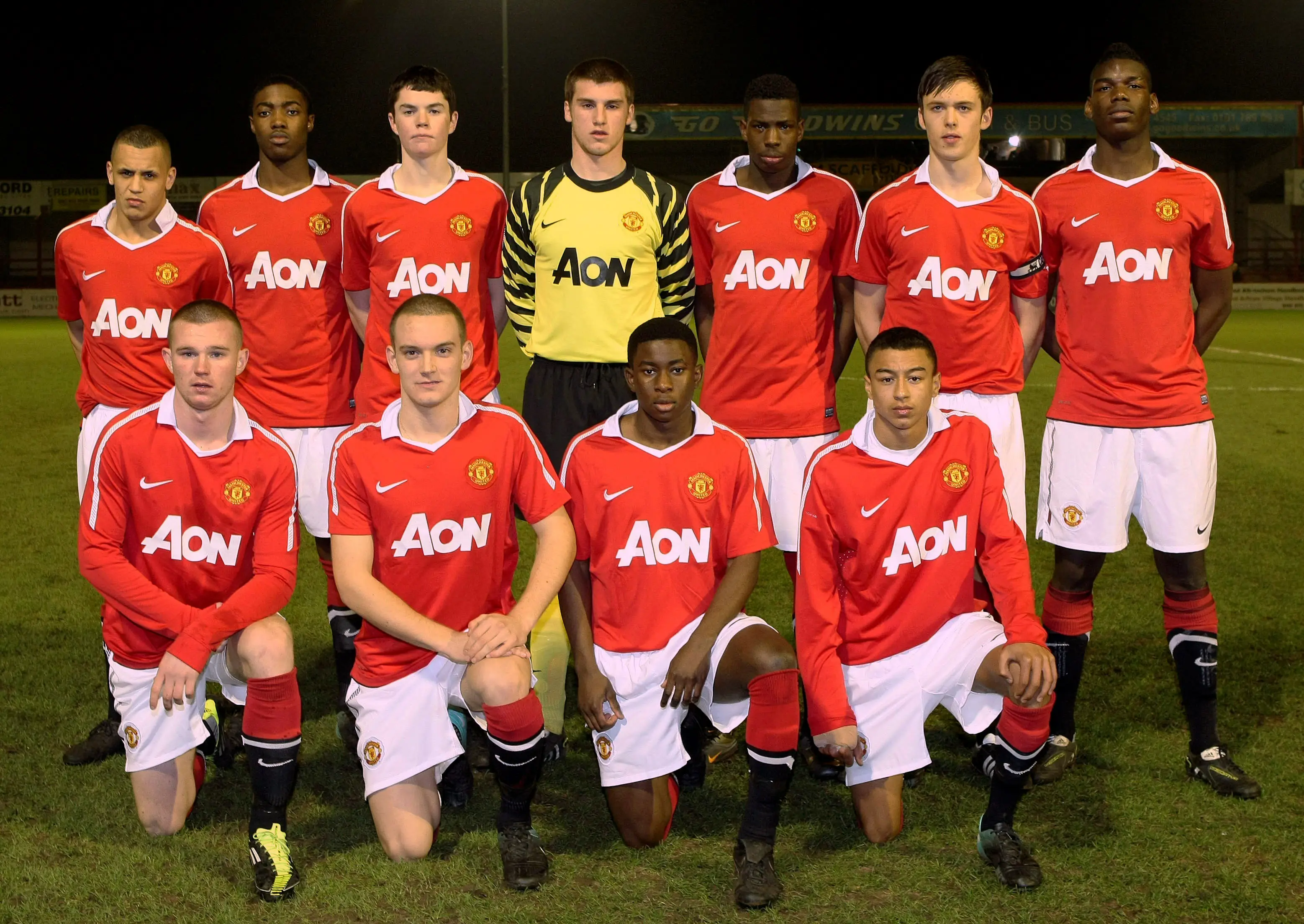Paul Pogba, Ravel Morrison and Jesse Lingard playing for Manchester United's youth teams. (