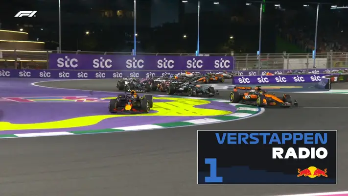 Max Verstappen gives X-rated response on team radio after being given 5-second penalty at start of Saudi Arabian Grand Prix