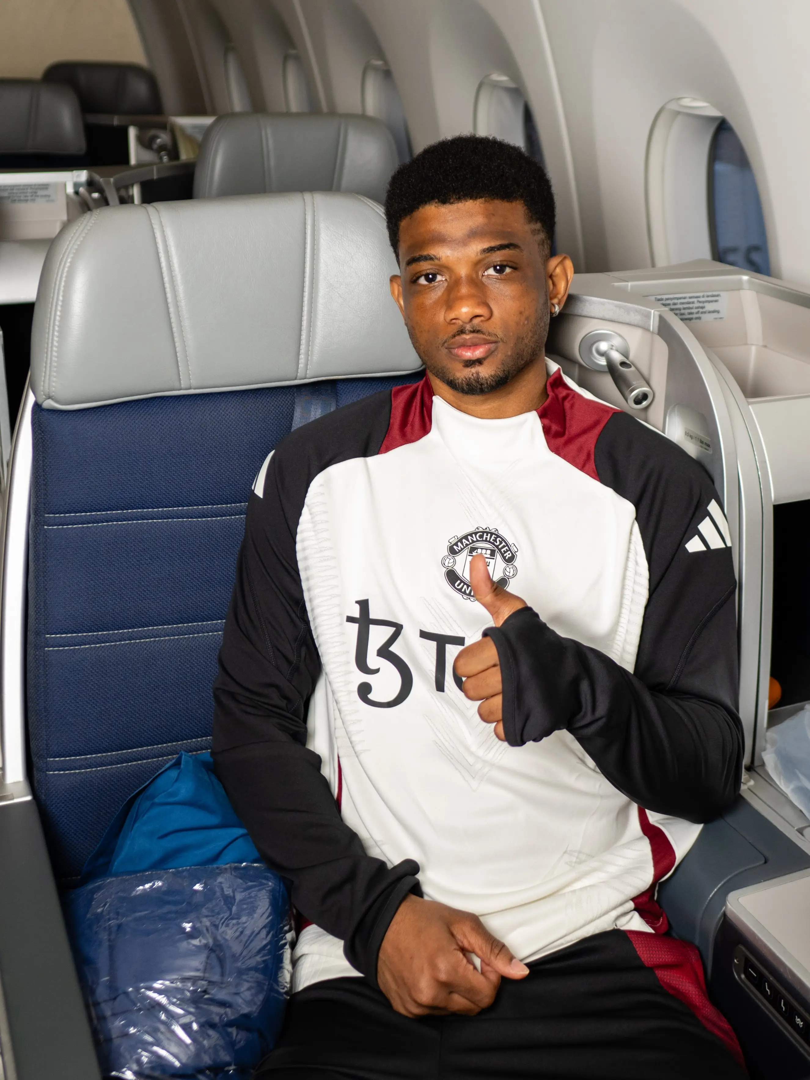 Amad has also been included in the travelling 32-man squad. Image credit: Manchester United/X