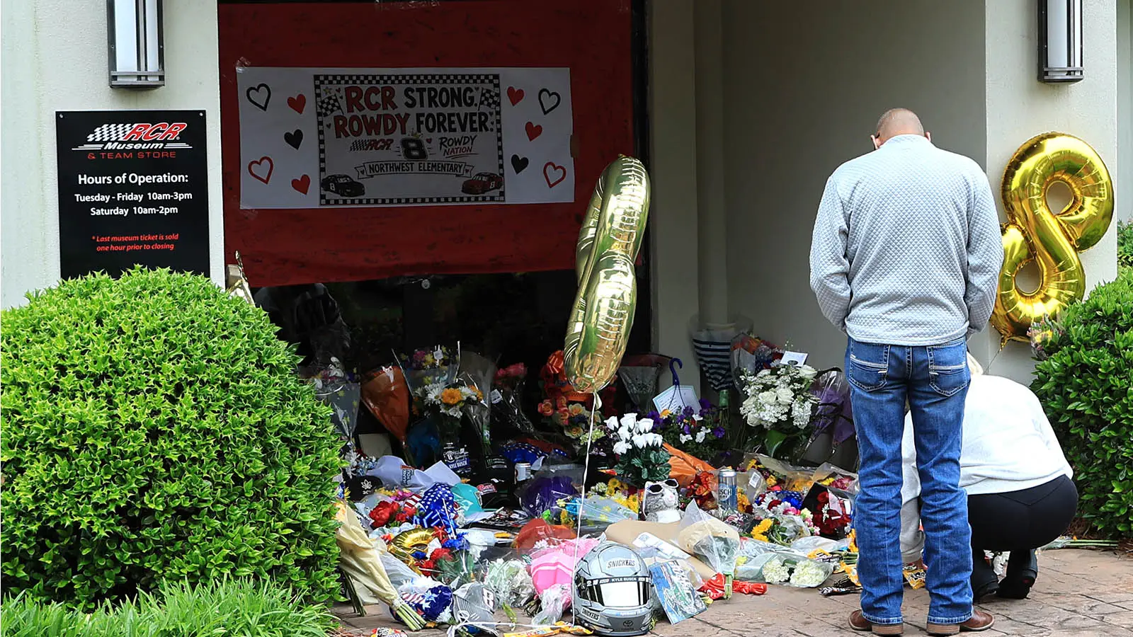 A Kyle Busch memorial has been set up outside the Richard Childress Racing Museum in North Carolina (Image: Getty)