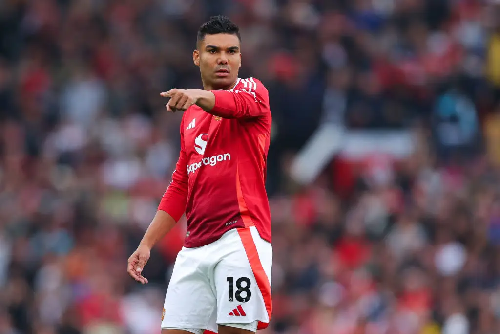 Man Utd midfielder Casemiro pictured in action against Liverpool -