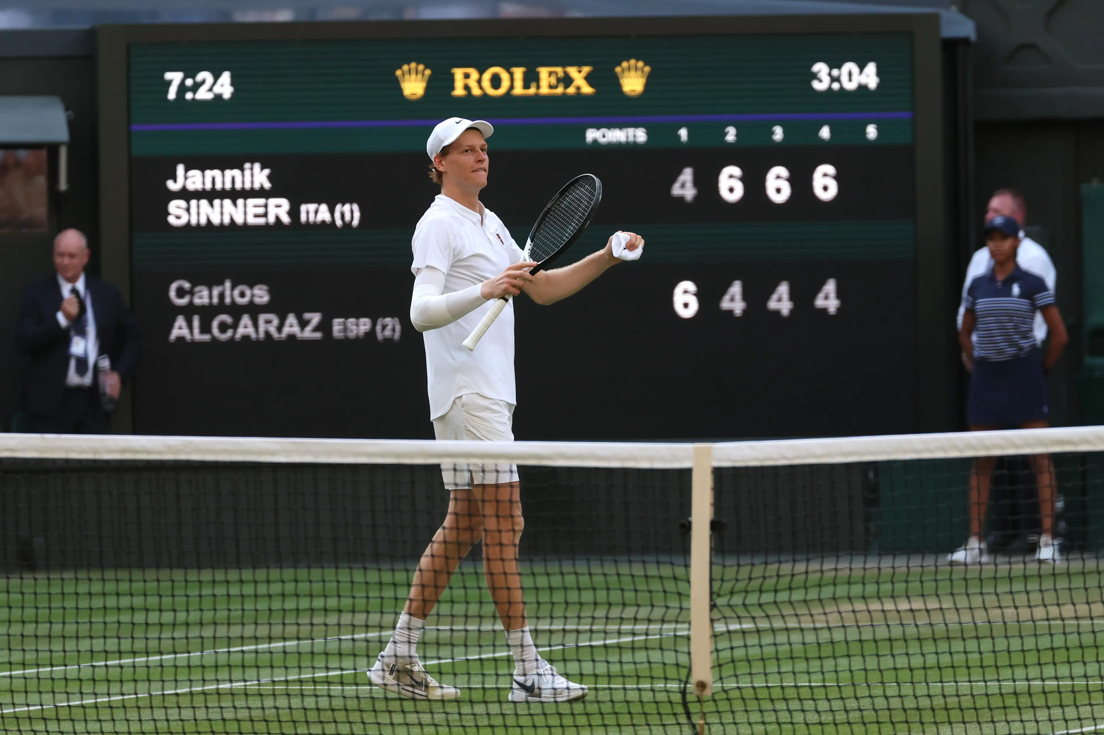 Jannik Sinner after winning the 2025 Wimbledon final (credit: getty)