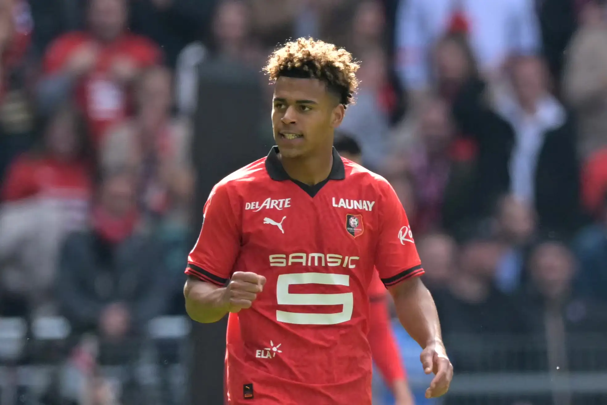 Desire Doue has been linked with a move away from Rennes this summer. Image: Getty