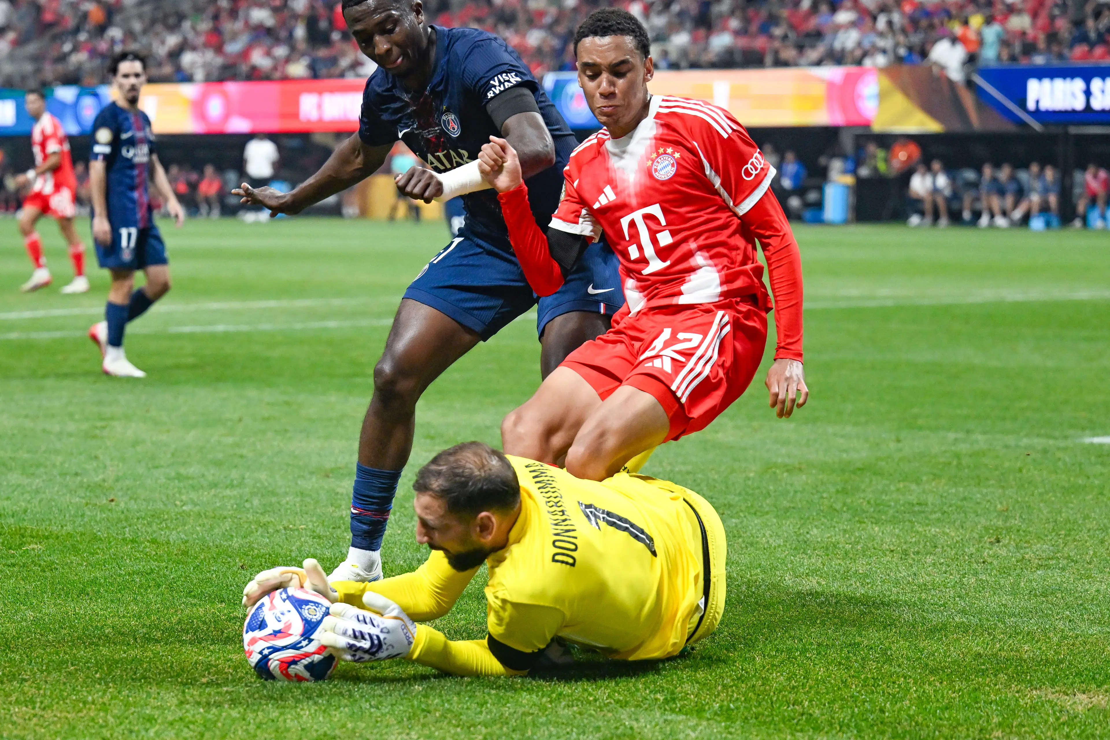 Jamal Muisala will be out for a long period after colliding with Gianluigi Donnarumma. Image: Getty 