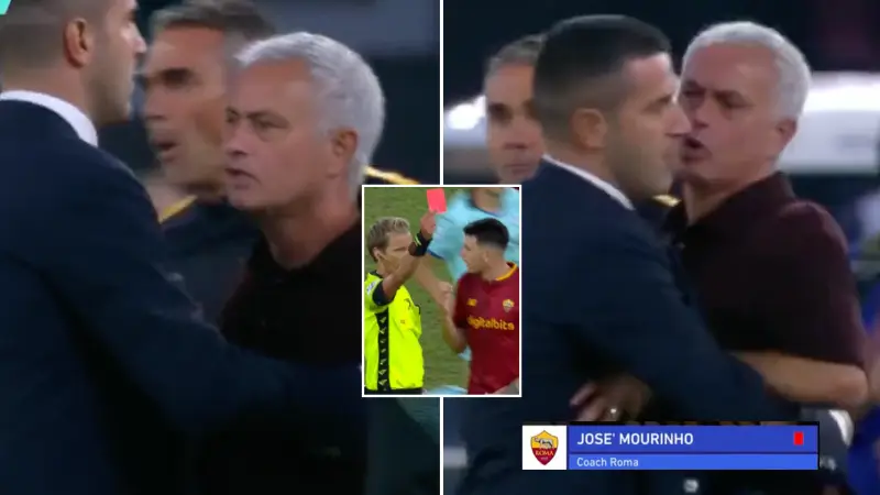 Jose Mourinho sent off during Roma’s clash with Atalanta for running onto the pitch