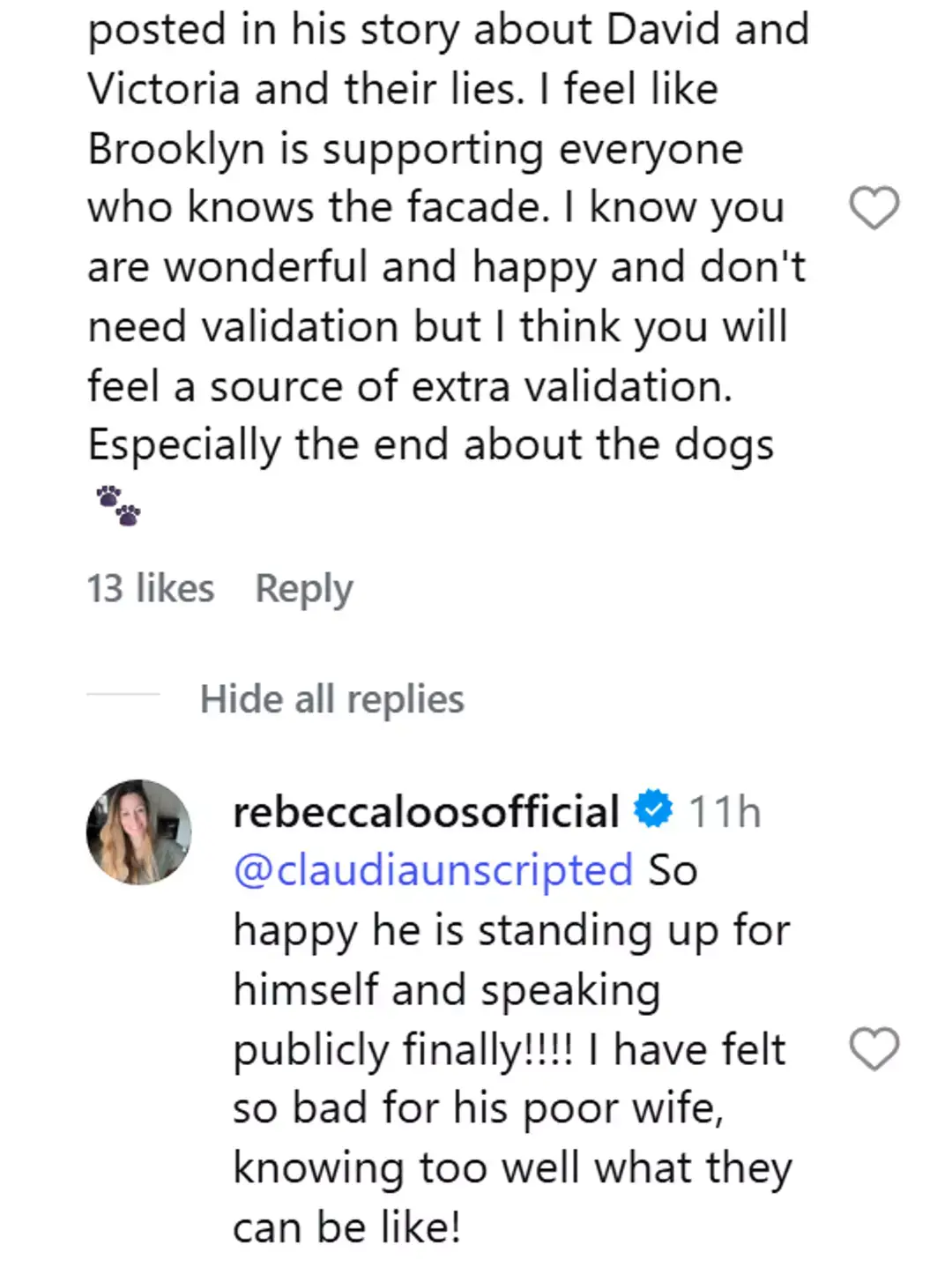 Image: Instagram/@rebeccaloosofficial