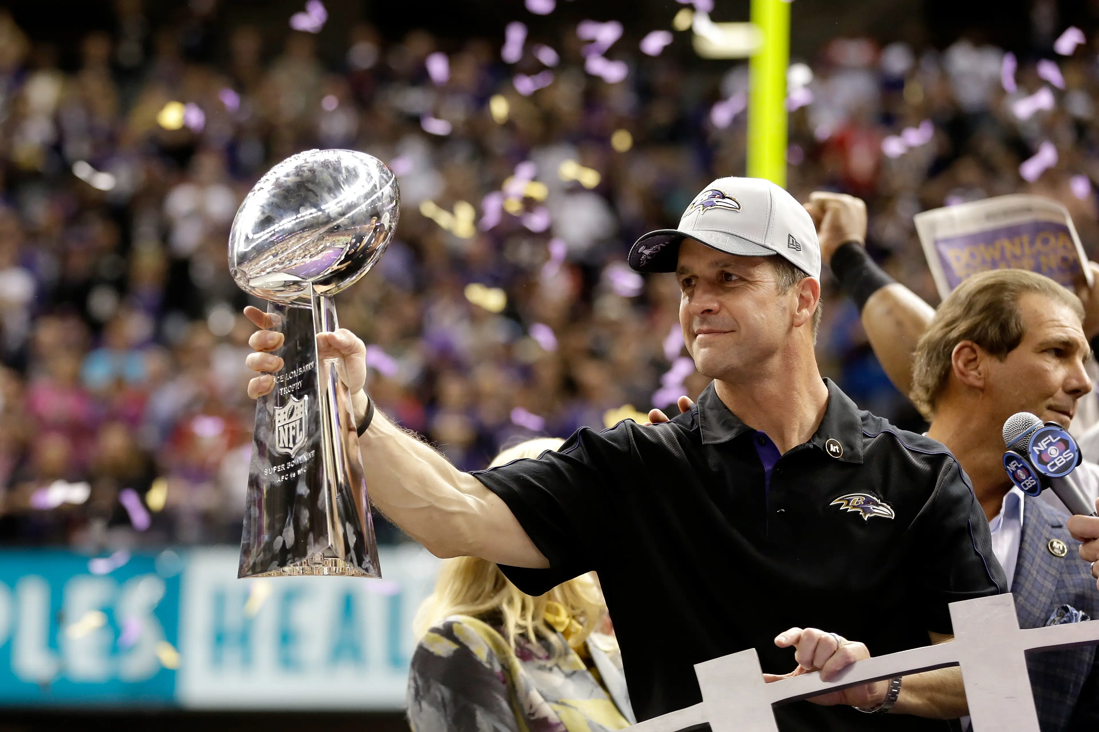 John Harbaugh inspired Baltimore Ravens to Super Bowl glory in 2013. Image: Getty 