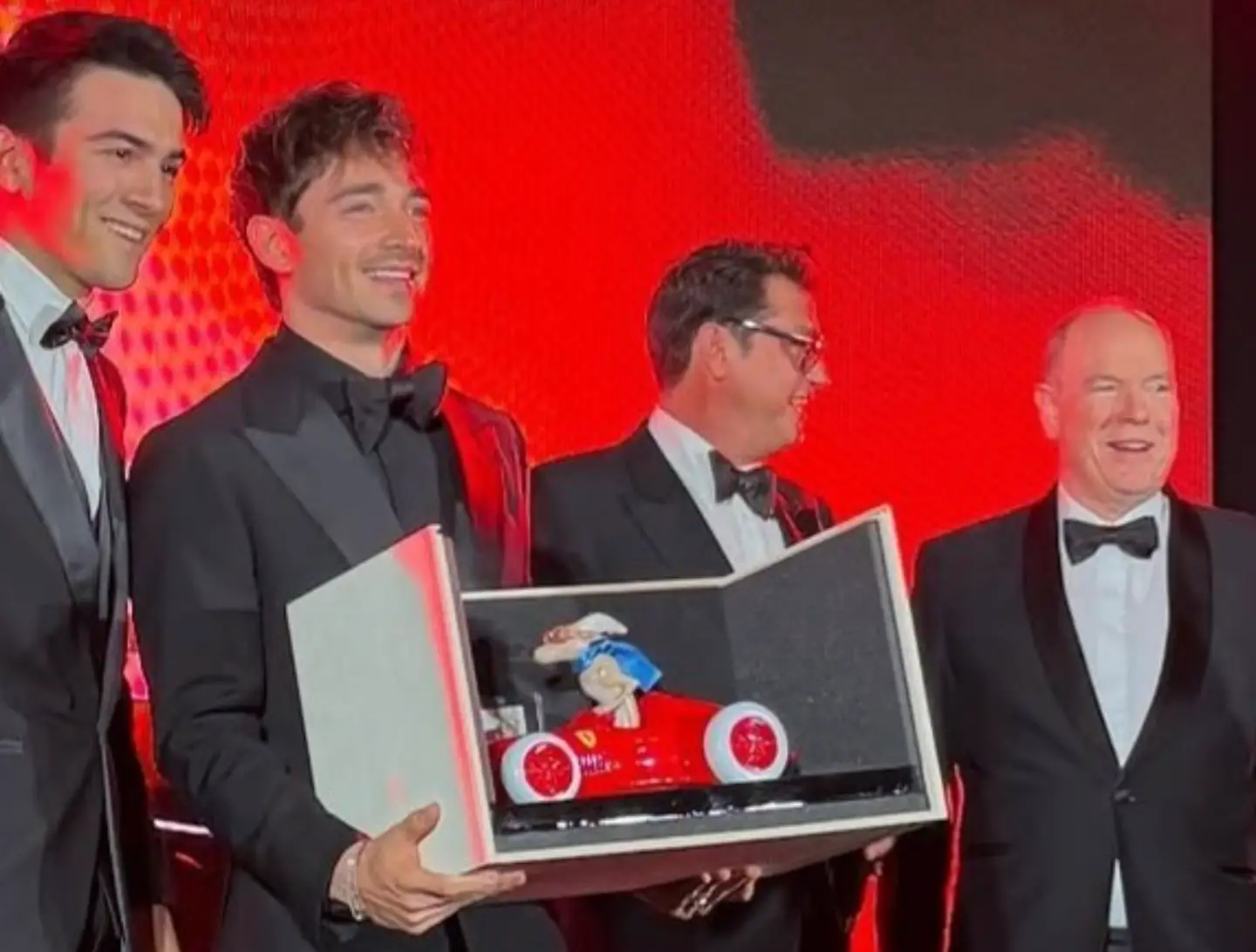 Prince Albert gave Charles Leclerc the wedding gift during the Goodwill Ambassador Award Gala. (Image: Motorsport)