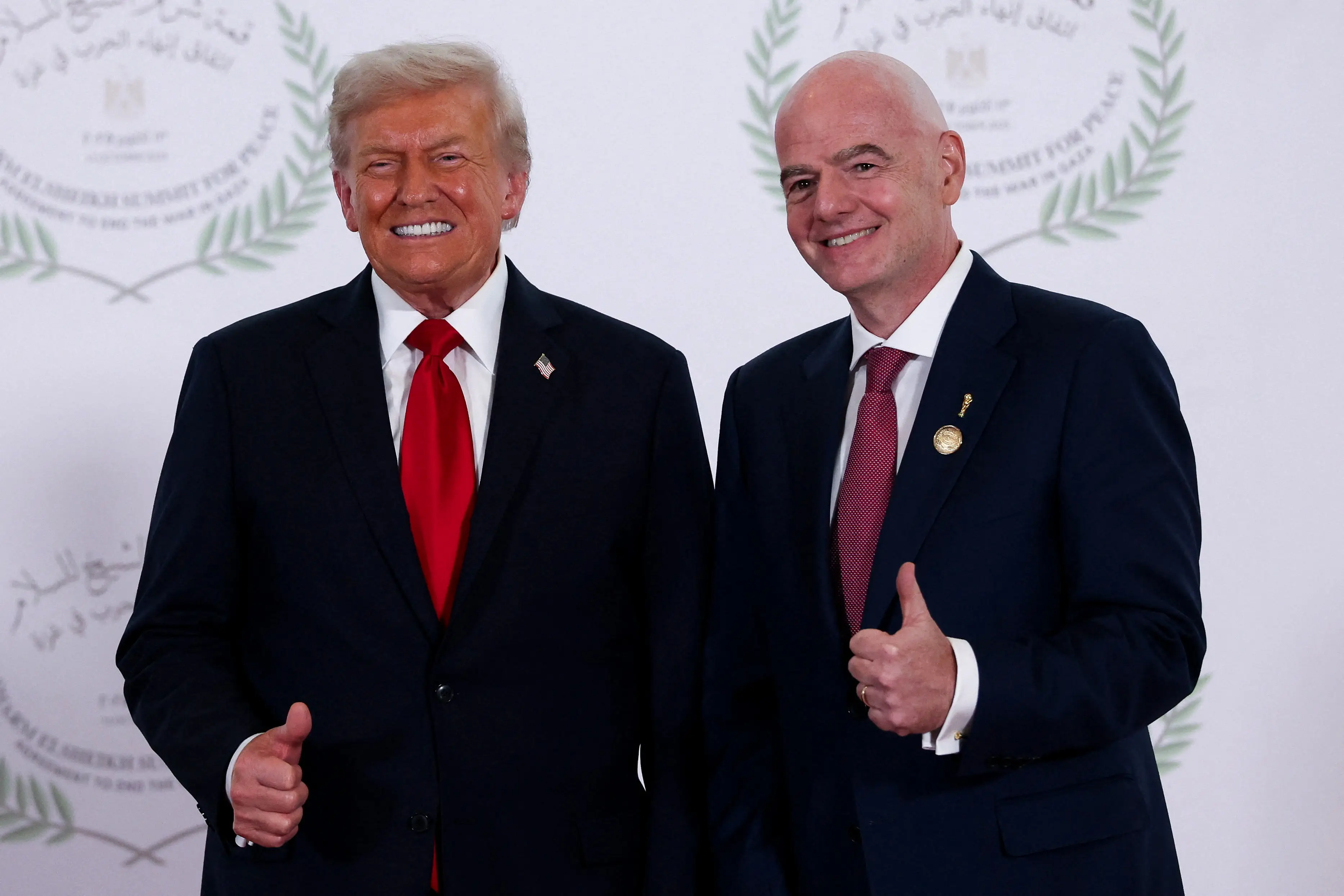 Donald Trump alongside FIFA president Gianni Infantino. (Image: Pool / Pool via Getty)
