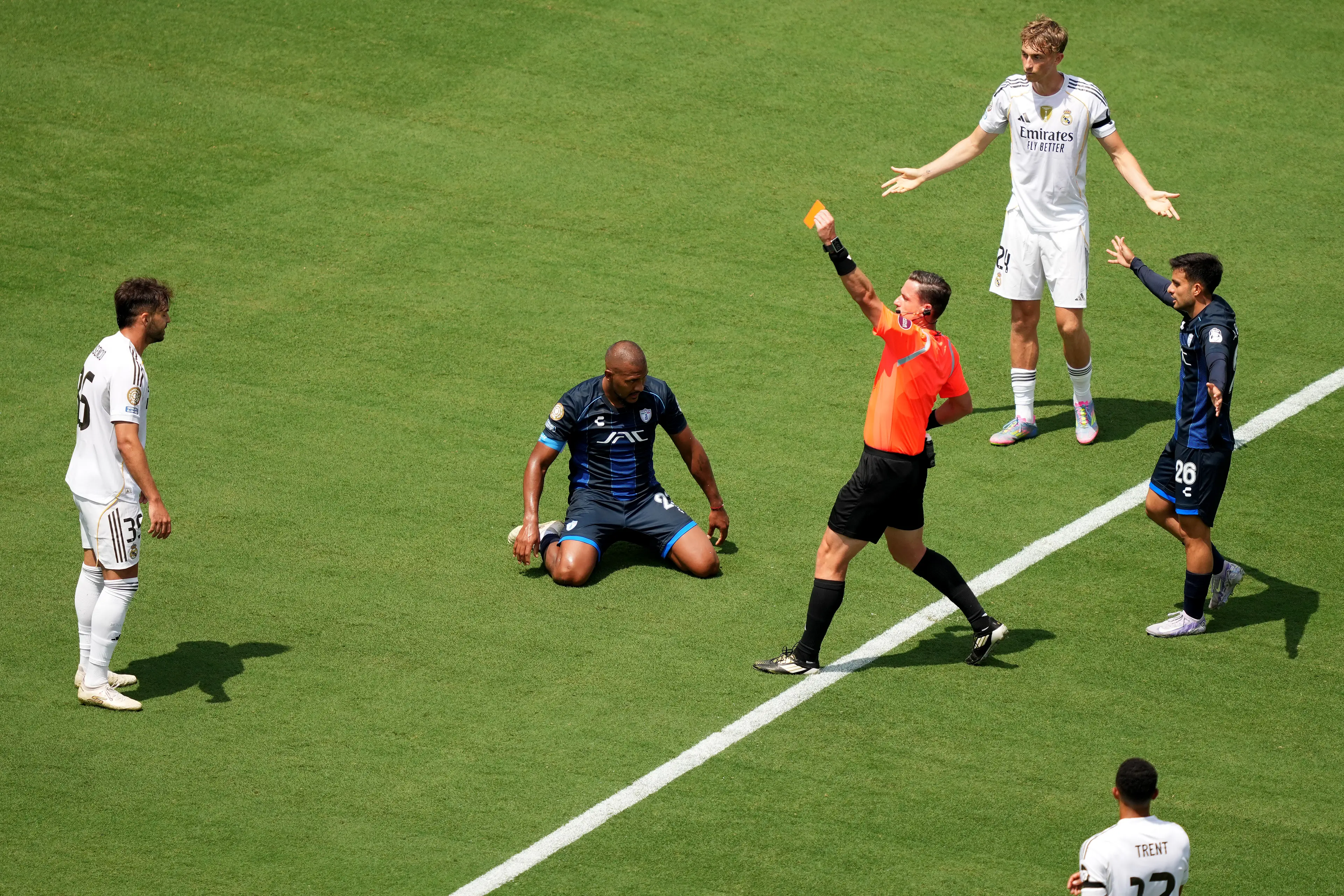 Asencio was sent off after just seven minutes against Pachuca. Image credit: Getty