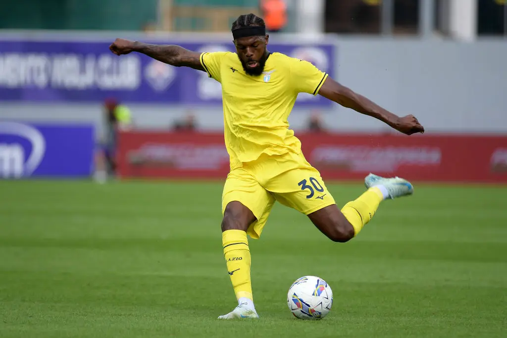 Nuno Tavares in action for Lazio against Fiorentina -