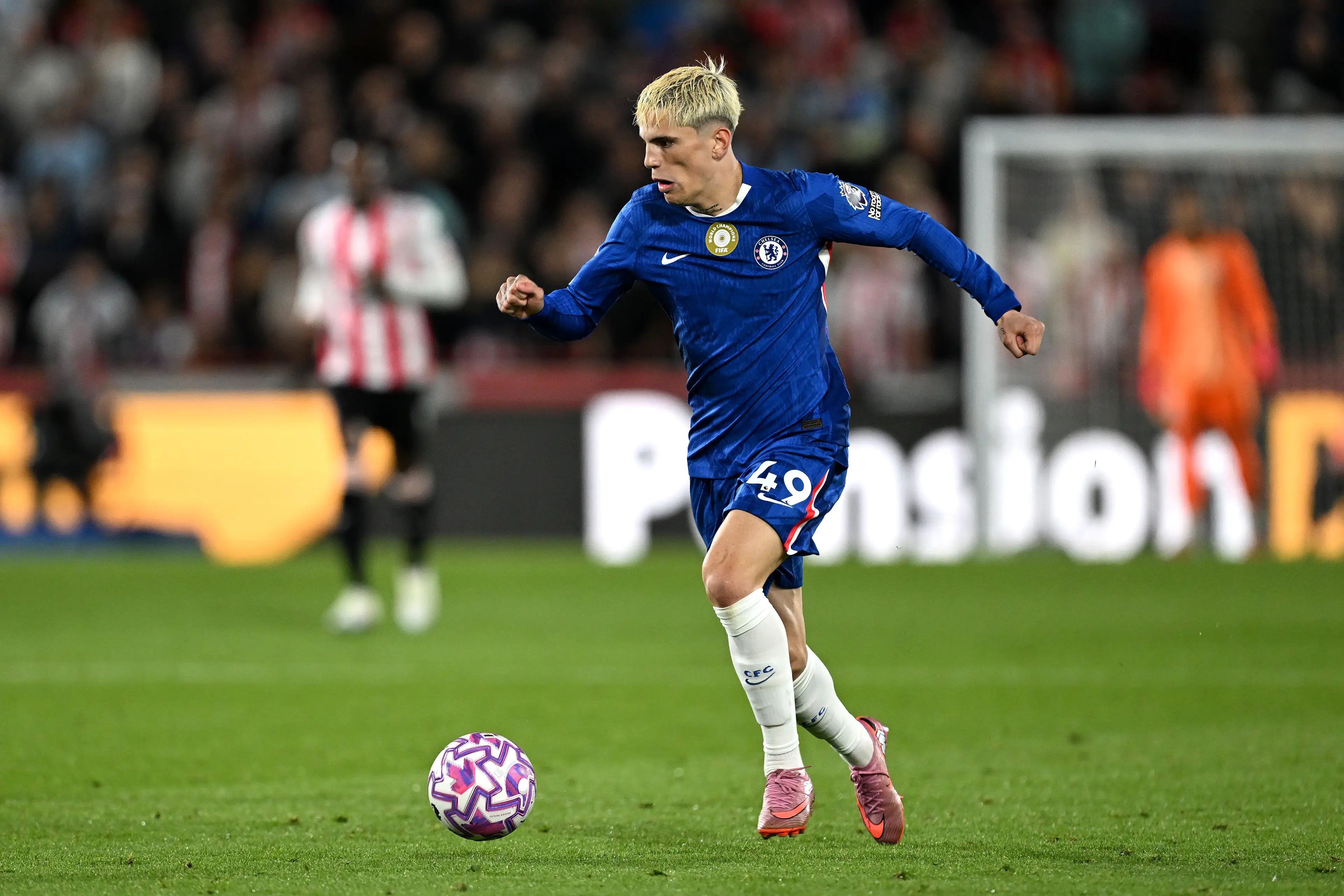 Alejandro Garnacho playing for Chelsea. Image: Darren Walsh / Contributor via Getty