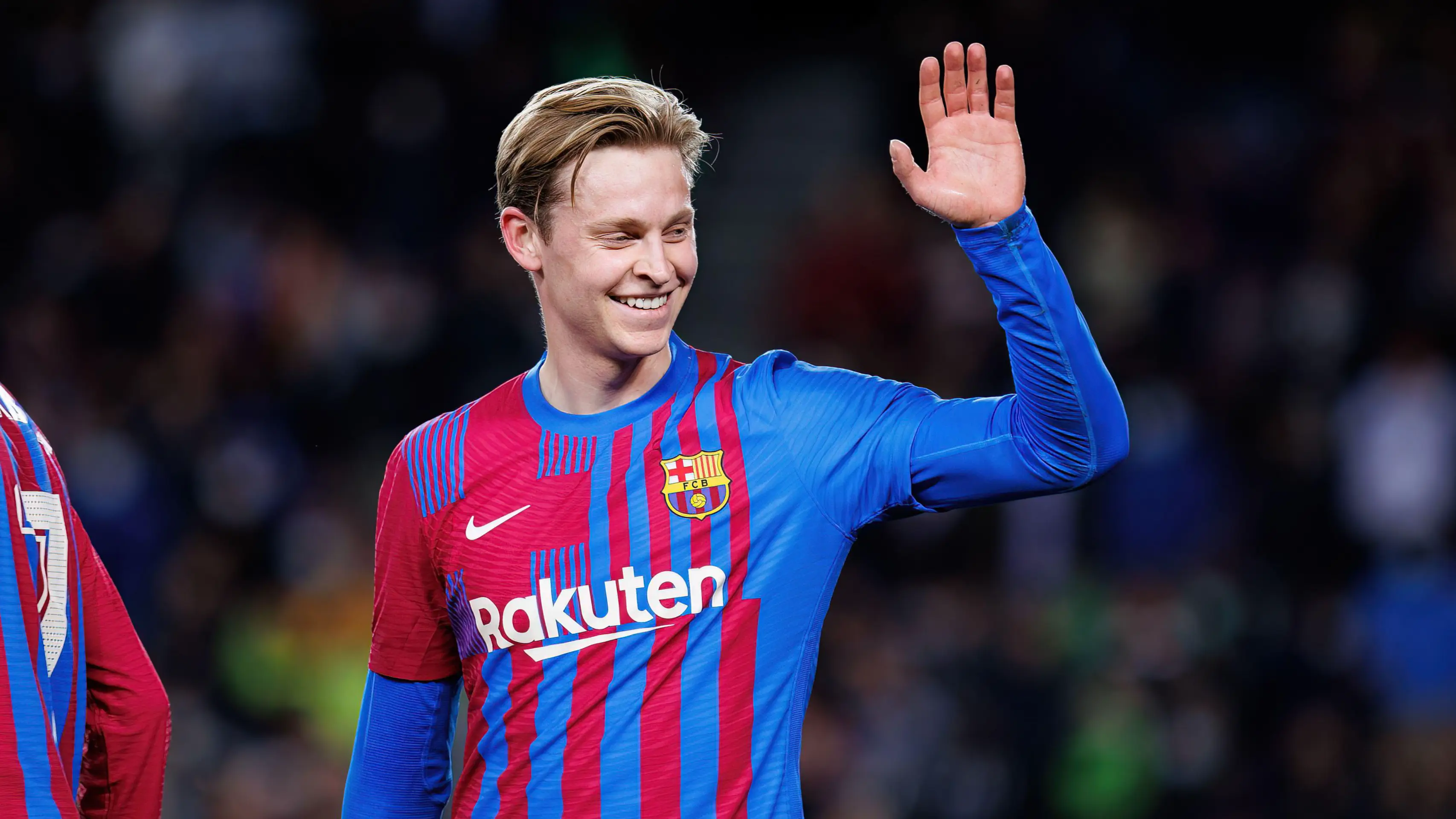 Frenkie De Jong celebrates a goal at the La Liga match between FC Barcelona and Athletic Club de Bilbao. (Alamy)