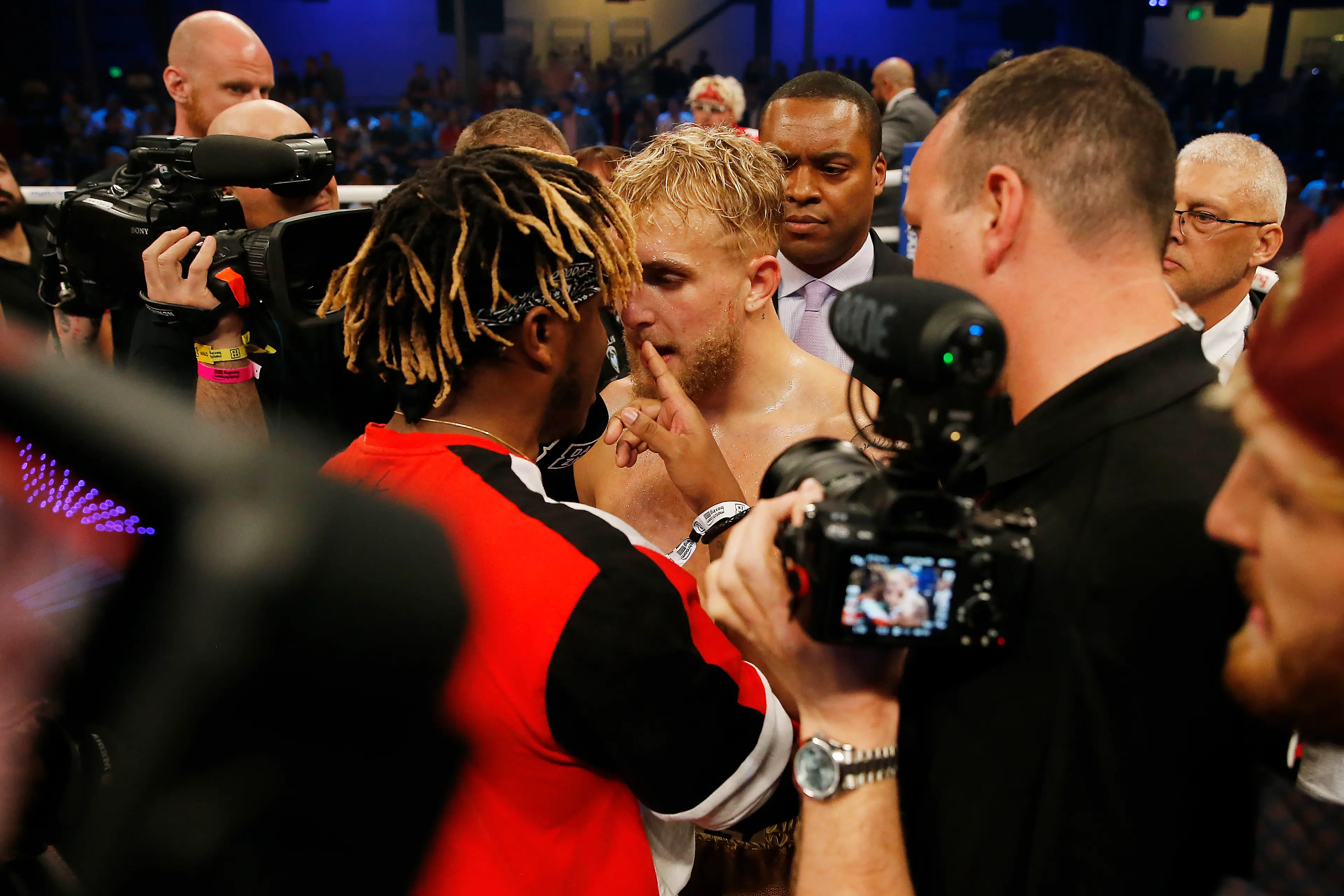 KSI arguing with Jake Paul (Image: Getty)