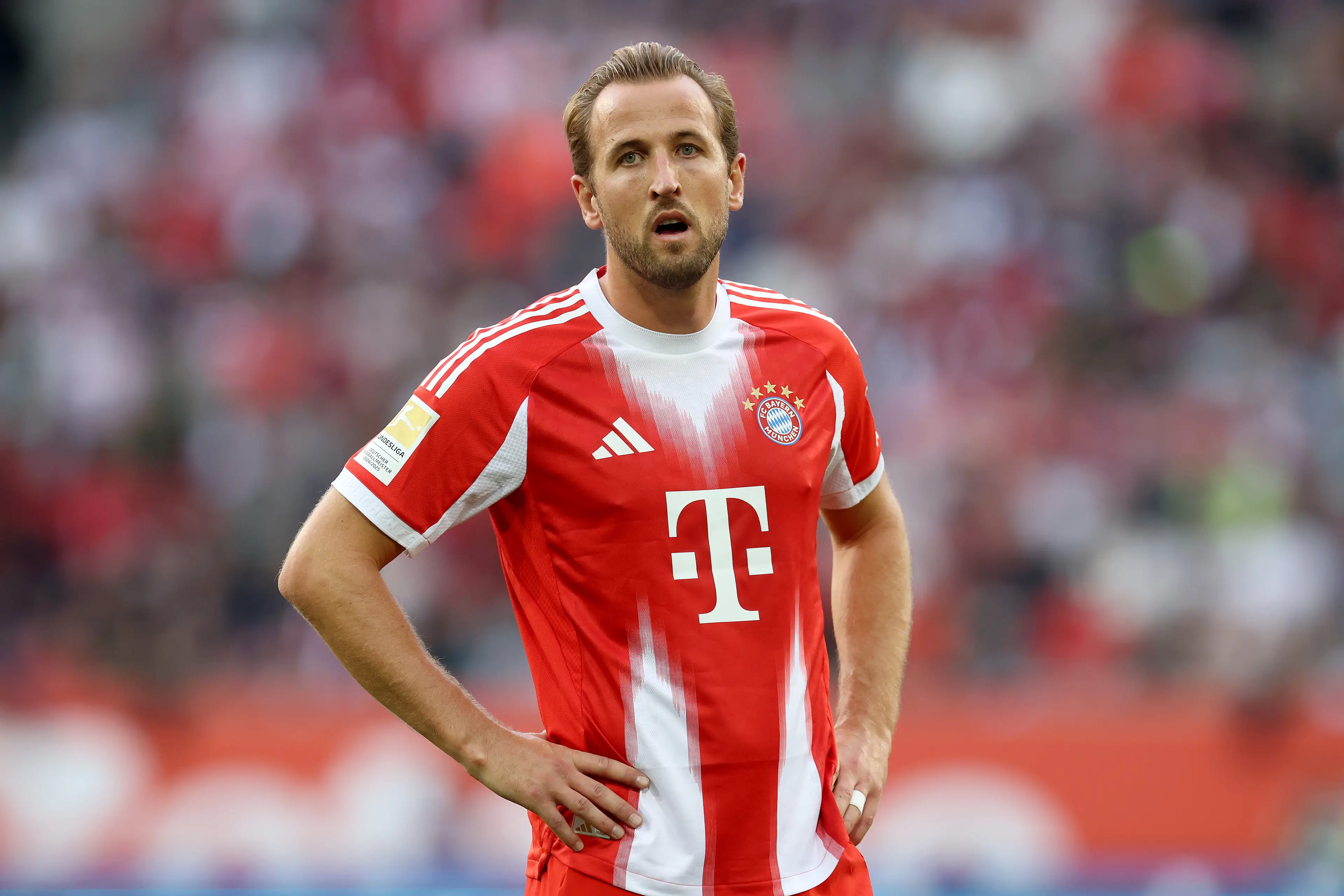 Harry Kane has been linked with a move away from Bayern Munich. Image: Getty