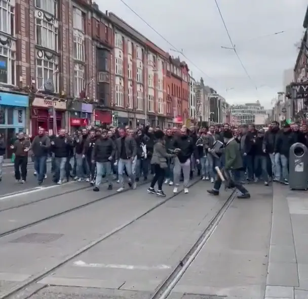 Schalke fans attacked a man (Credit:X)