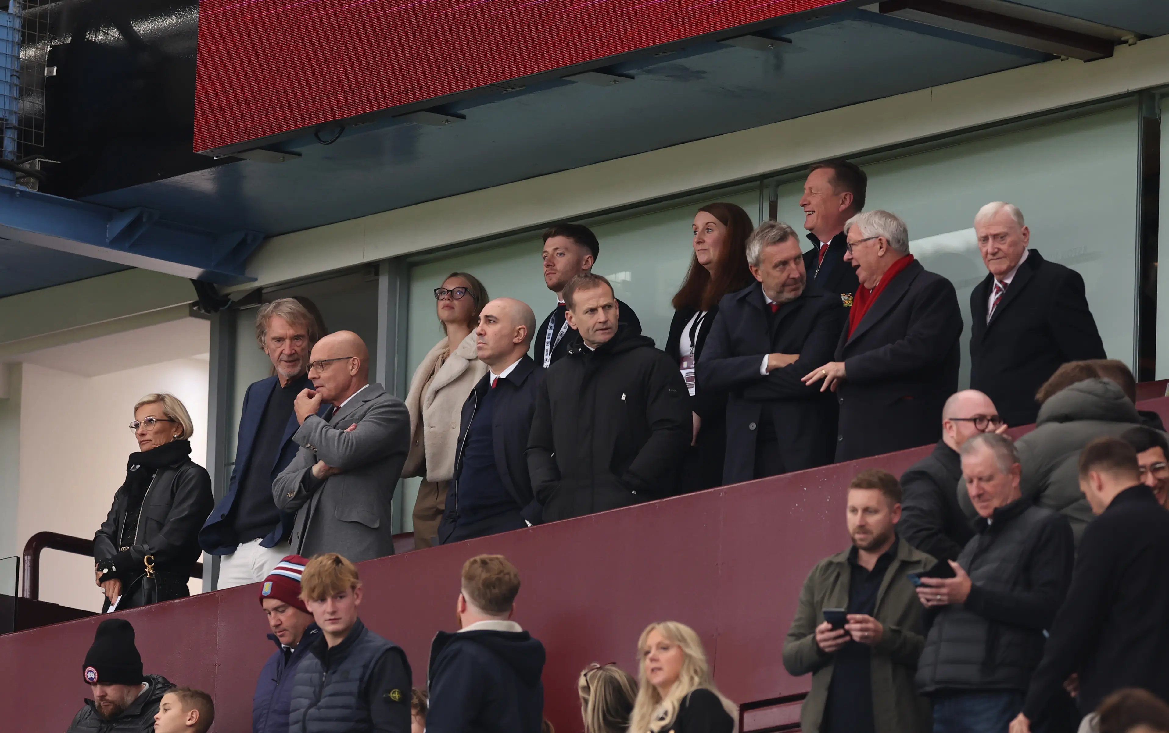 Sir Alex Ferguson in the stands with INEOS for Manchester United's game at Aston Villa. Image: Getty
