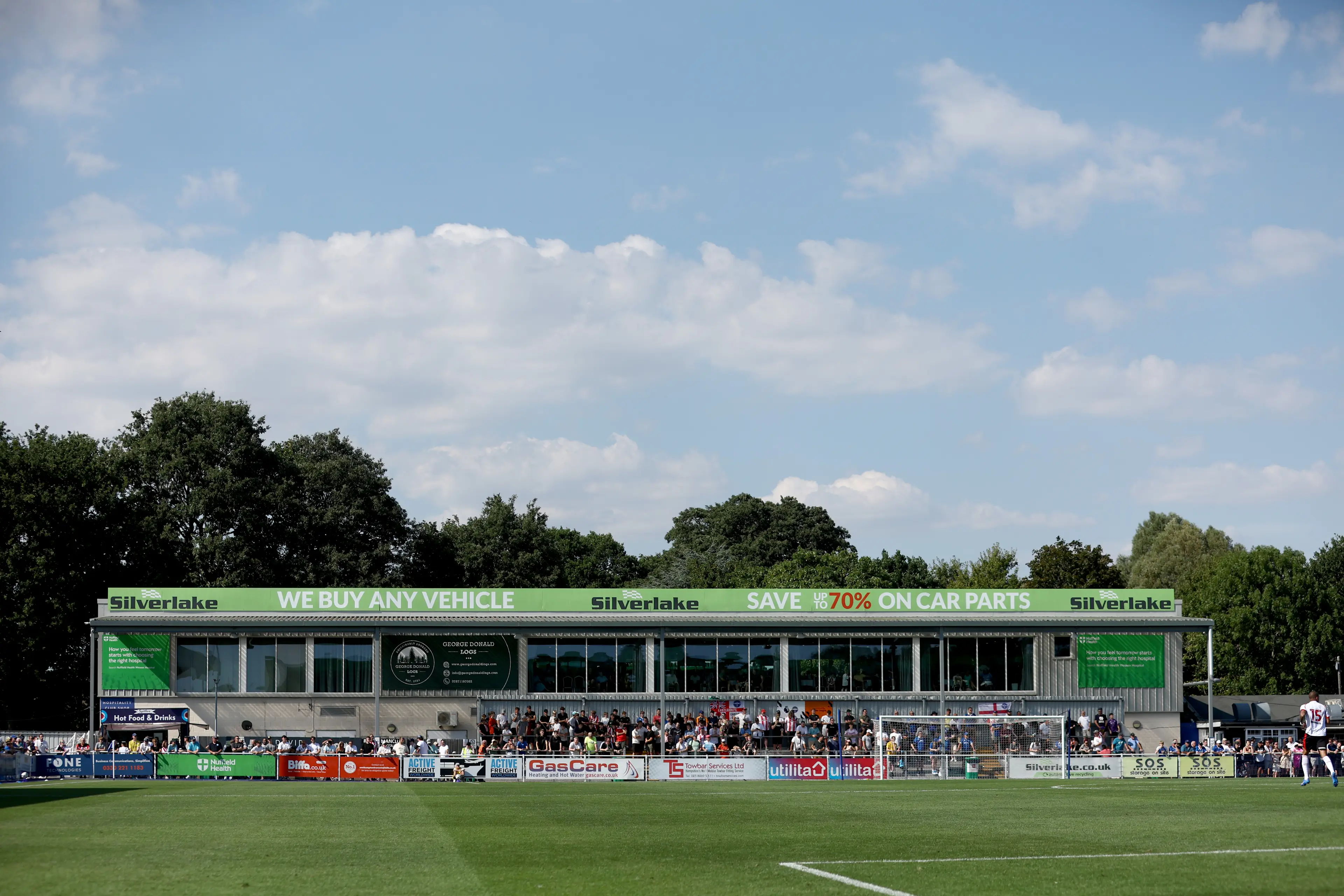The game Eastleigh's Silverlake Stadium was abandoned. Image: Getty