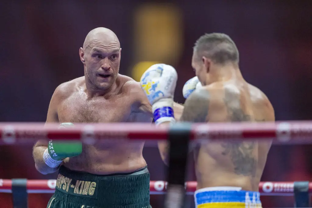 Oleksandr Usyk and Tyson Fury in action in Riyadh in May (Image: Getty)