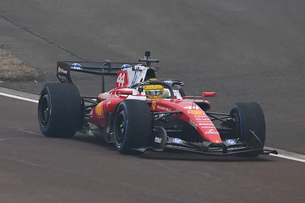 Ferrari showed off their 2026 car during a test event on Friday. (Image: Rudy Carezzevoli/Getty Images)