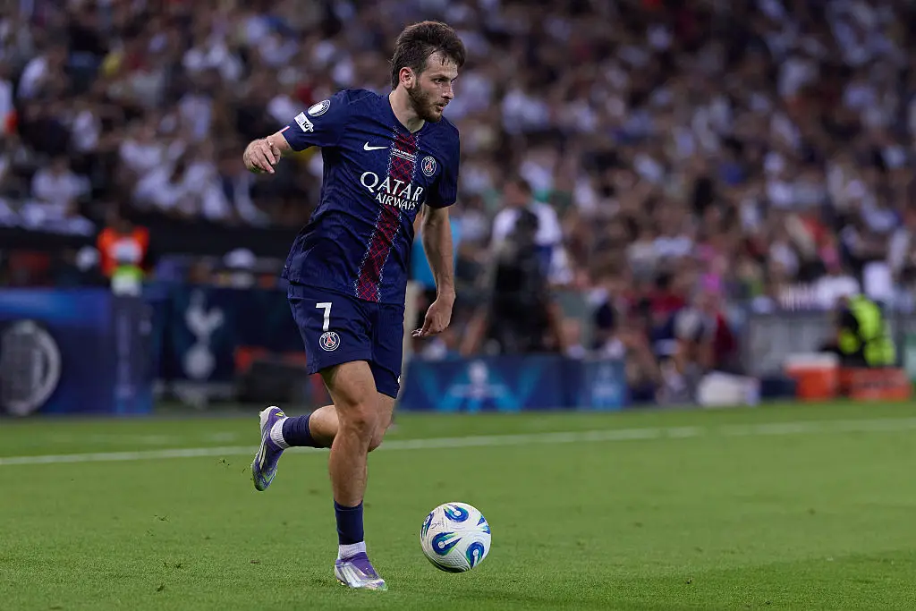Khvicha Kvaratskhelia failed to impress during the match. (Image: Getty)