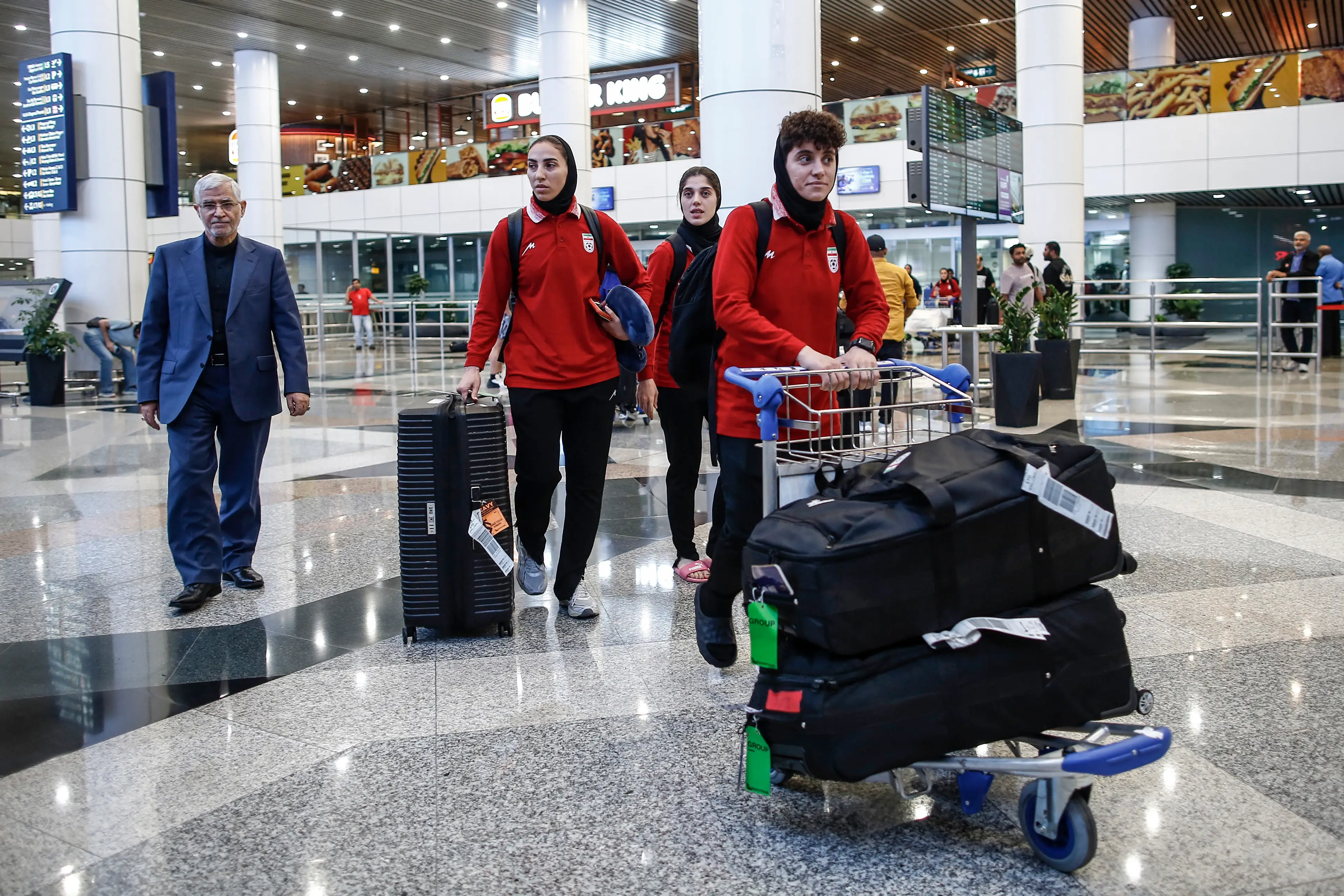 Members of the Iran women's national team flew to Kuala Lumpur, Malaysia. Image: Getty