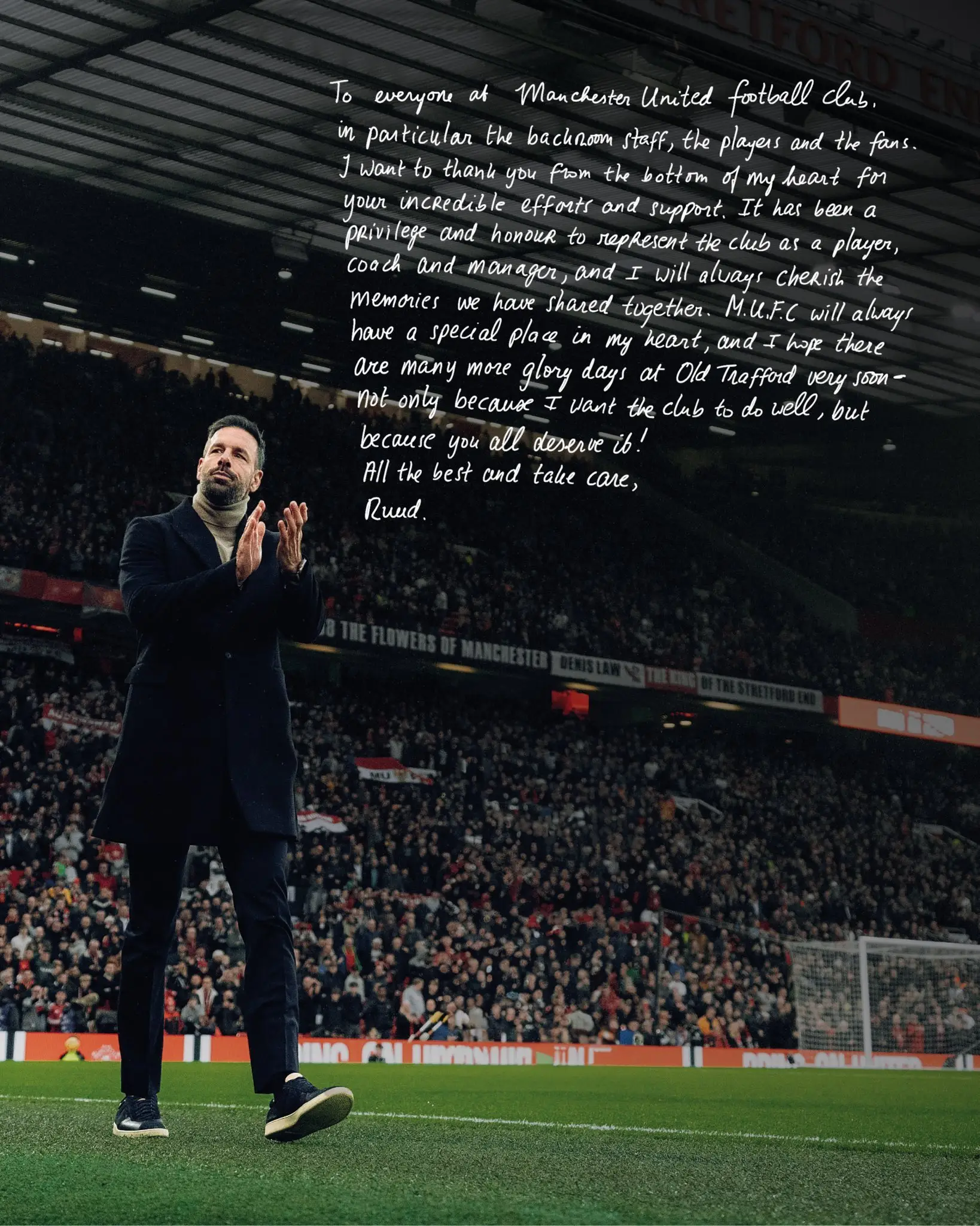 Ruud van Nistelrooy penned an open letter to Manchester United following his departure. Image: Getty 