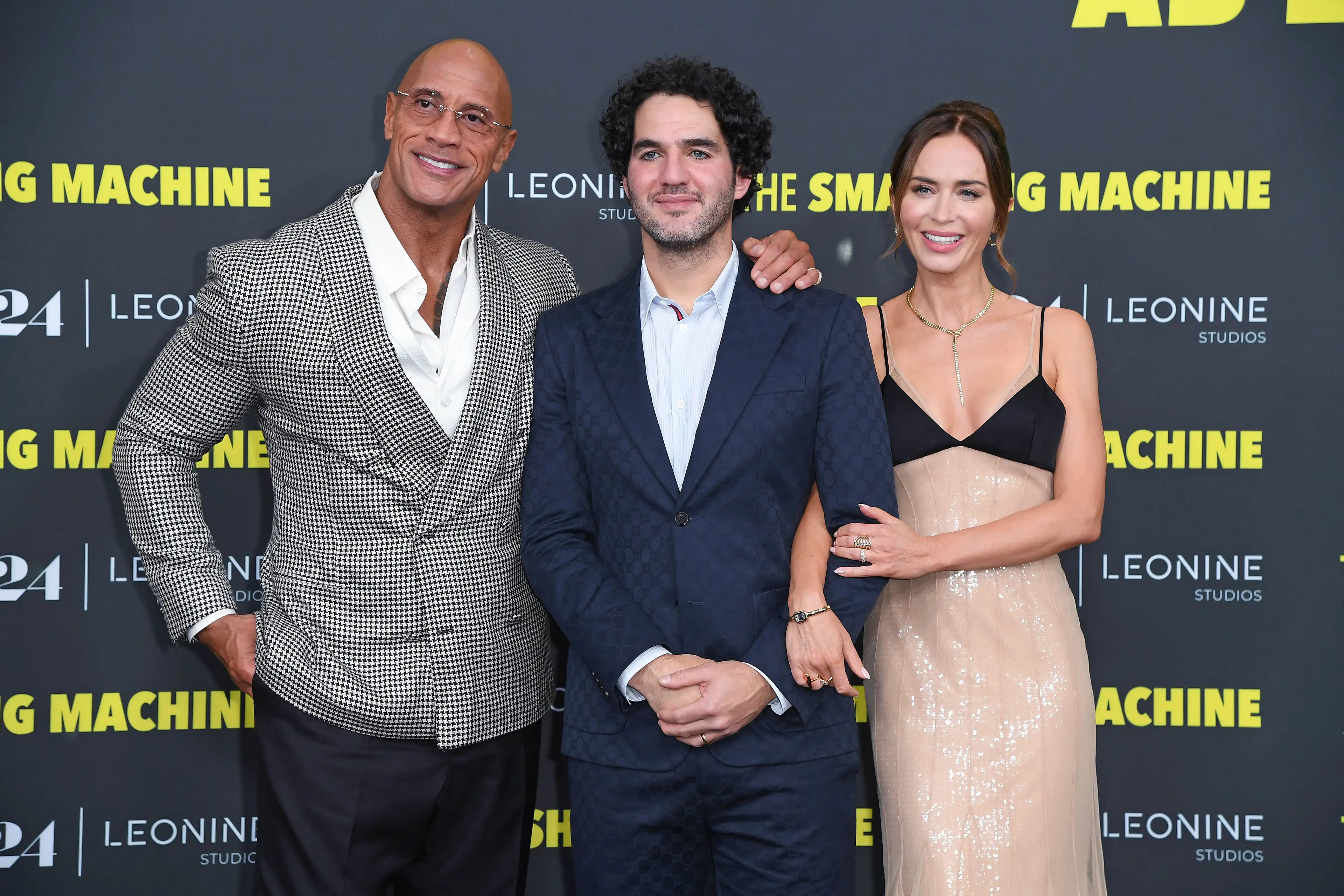 Dwayne Johnson, Benny Safdie and Emily Blunt (Image: Tristar Media / Contributor via Getty)