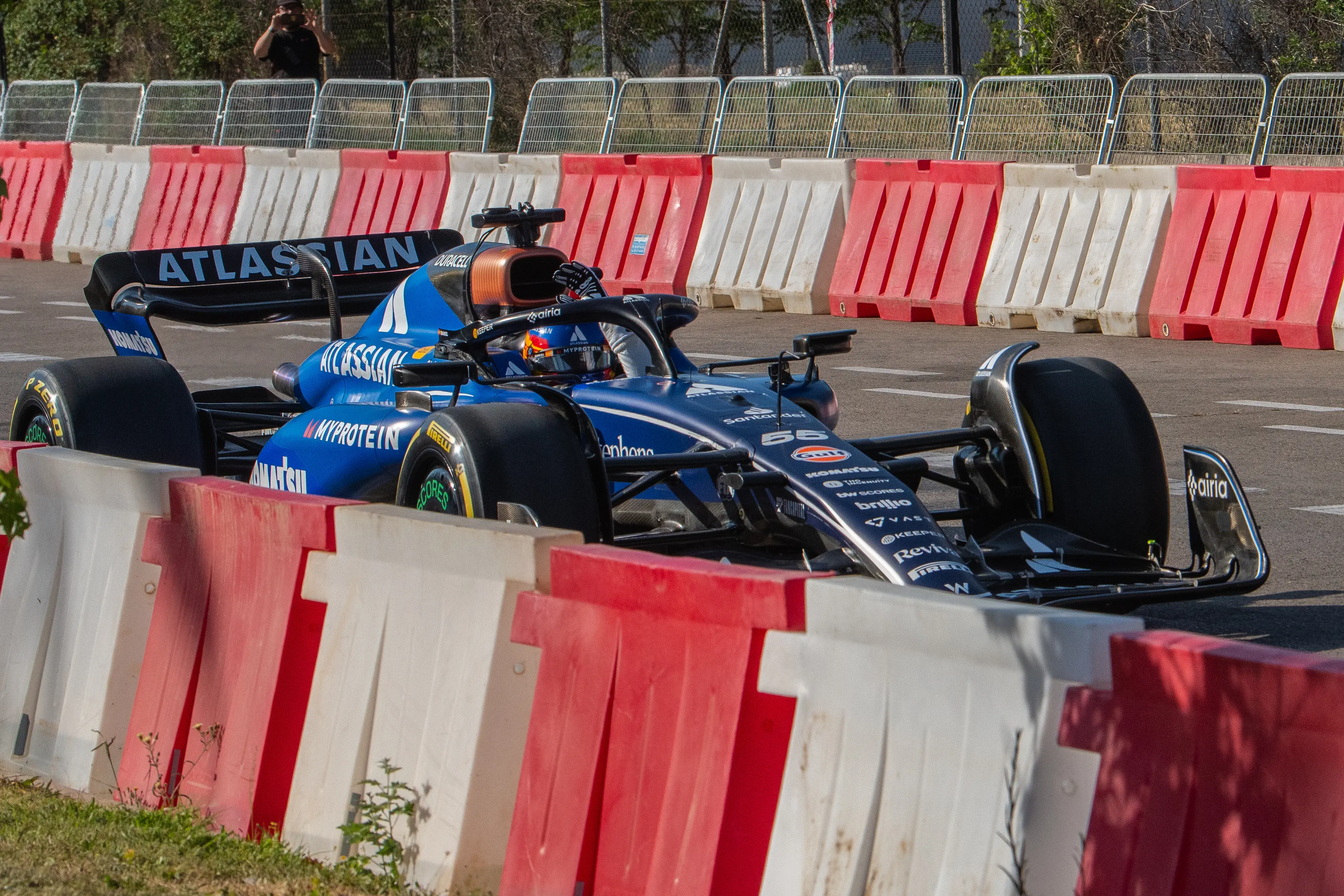 Carlos Sainz in an exhibition for the future Madrid circuit.