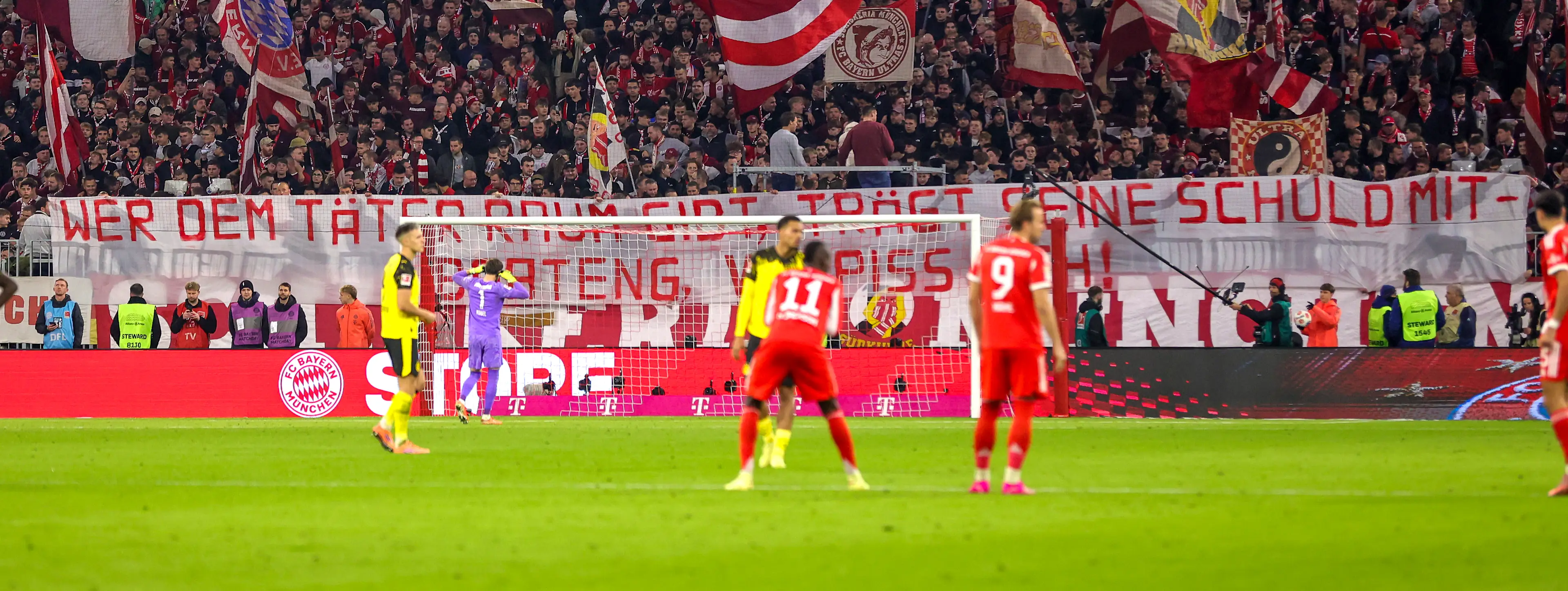 Bayern fans displayed banners strongly opposing the decision to appoint former player Jerome Boateng. Image credit: Getty