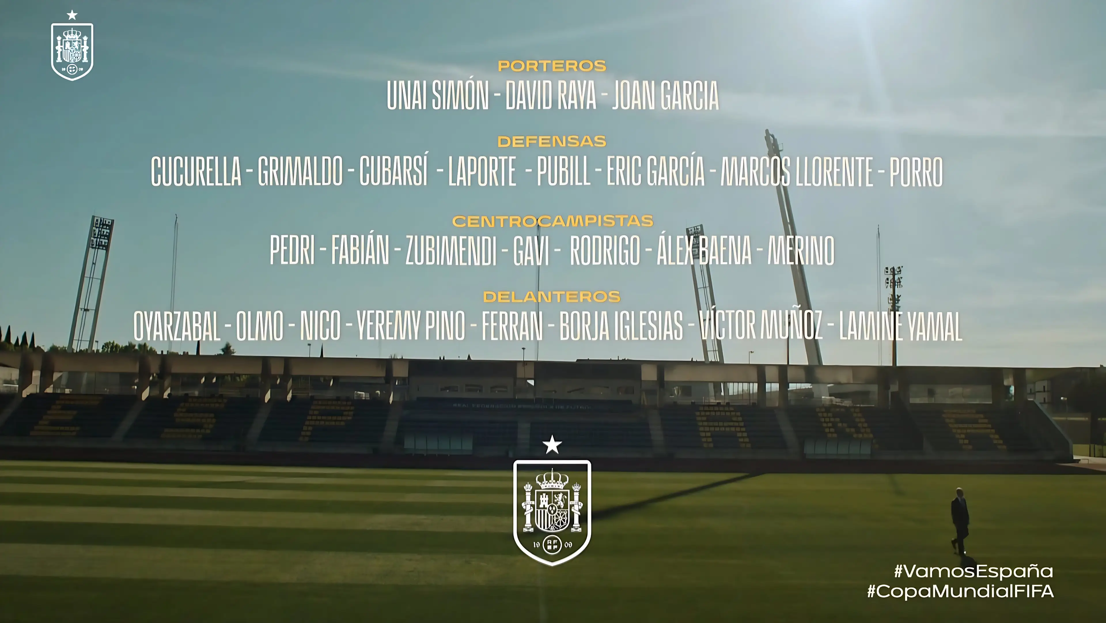 Spain's 26-man squad for this summer's World Cup.