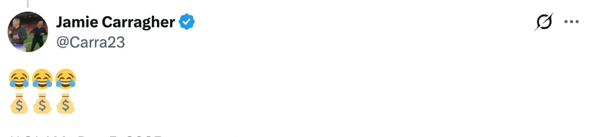 Carragher replied to Ferdinand. Image: X/@Carra23