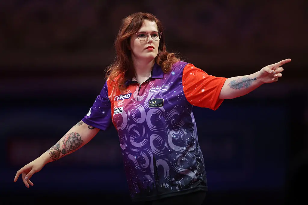 Van Leuven has been excluded from WDF women's competitions. (Image: Lewis Storey/Getty Images)