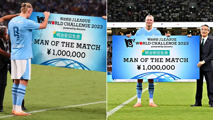 Fans can't believe how much Erling Haaland received for the POTM award against Yokahoma