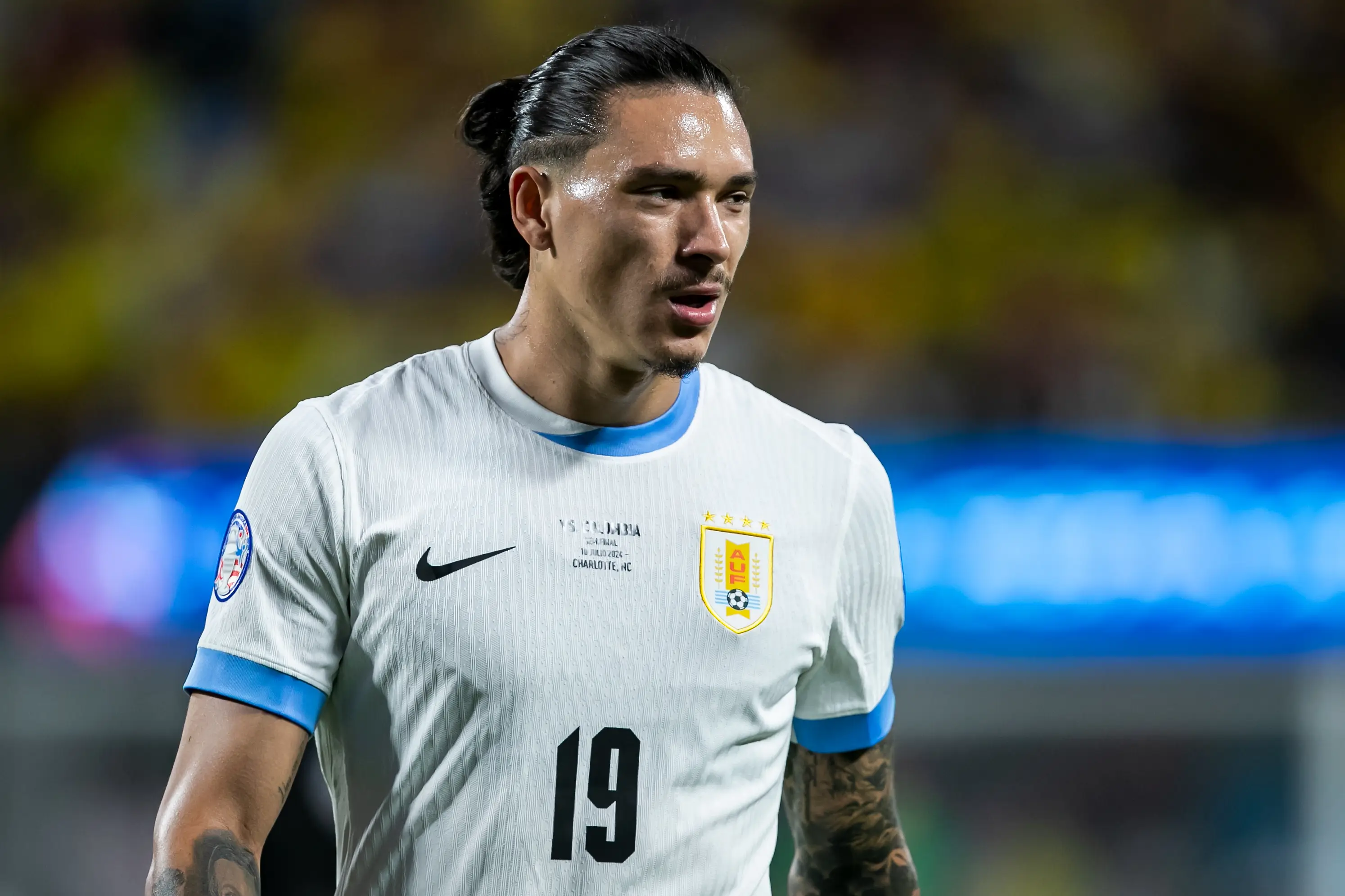 Darwin Nunez in action for Uruguay at the Copa America. Image: Getty