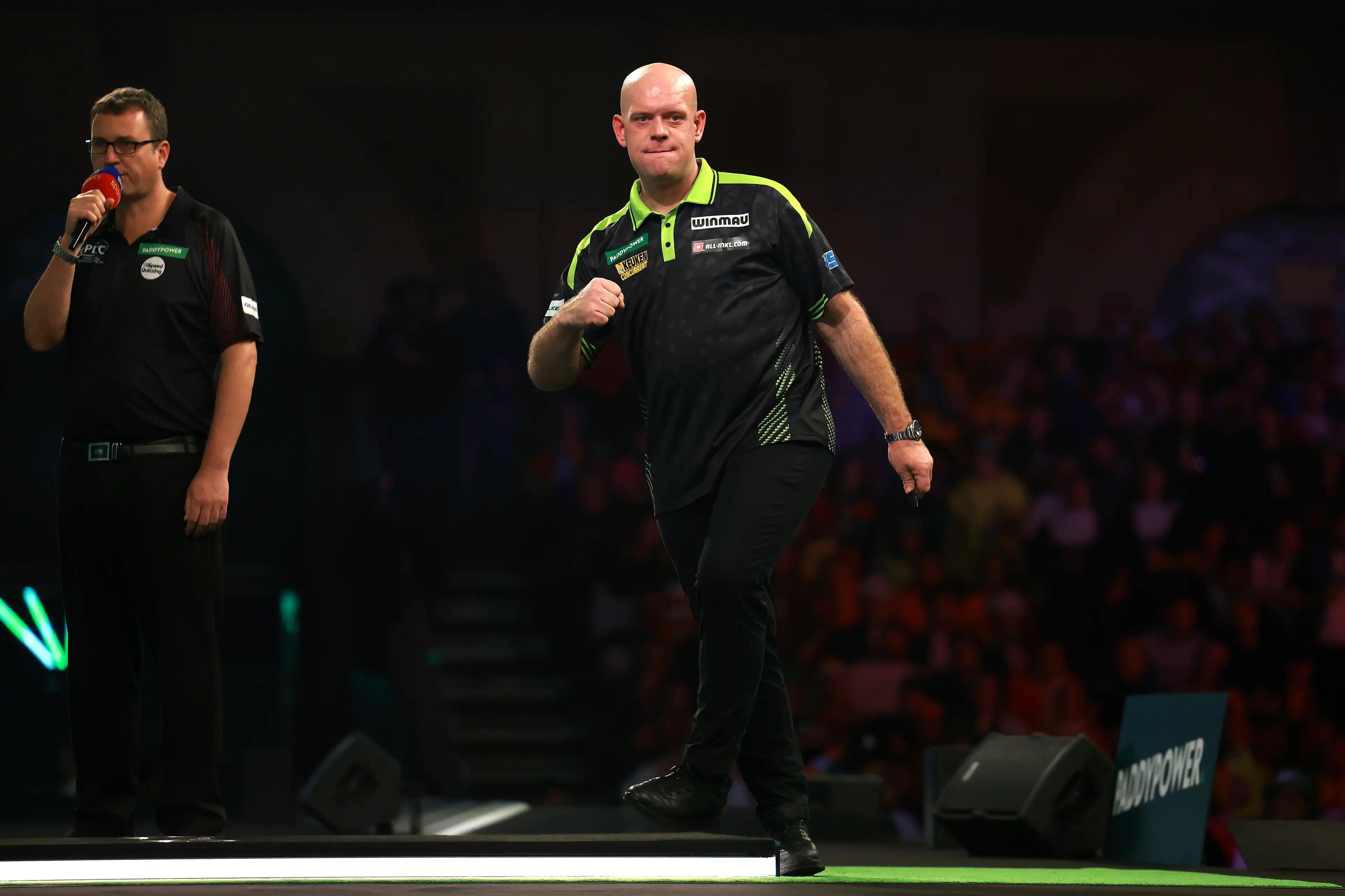 Michael van Gerwen is into round two of the 2026 PDC World Darts Championship. Image: Getty