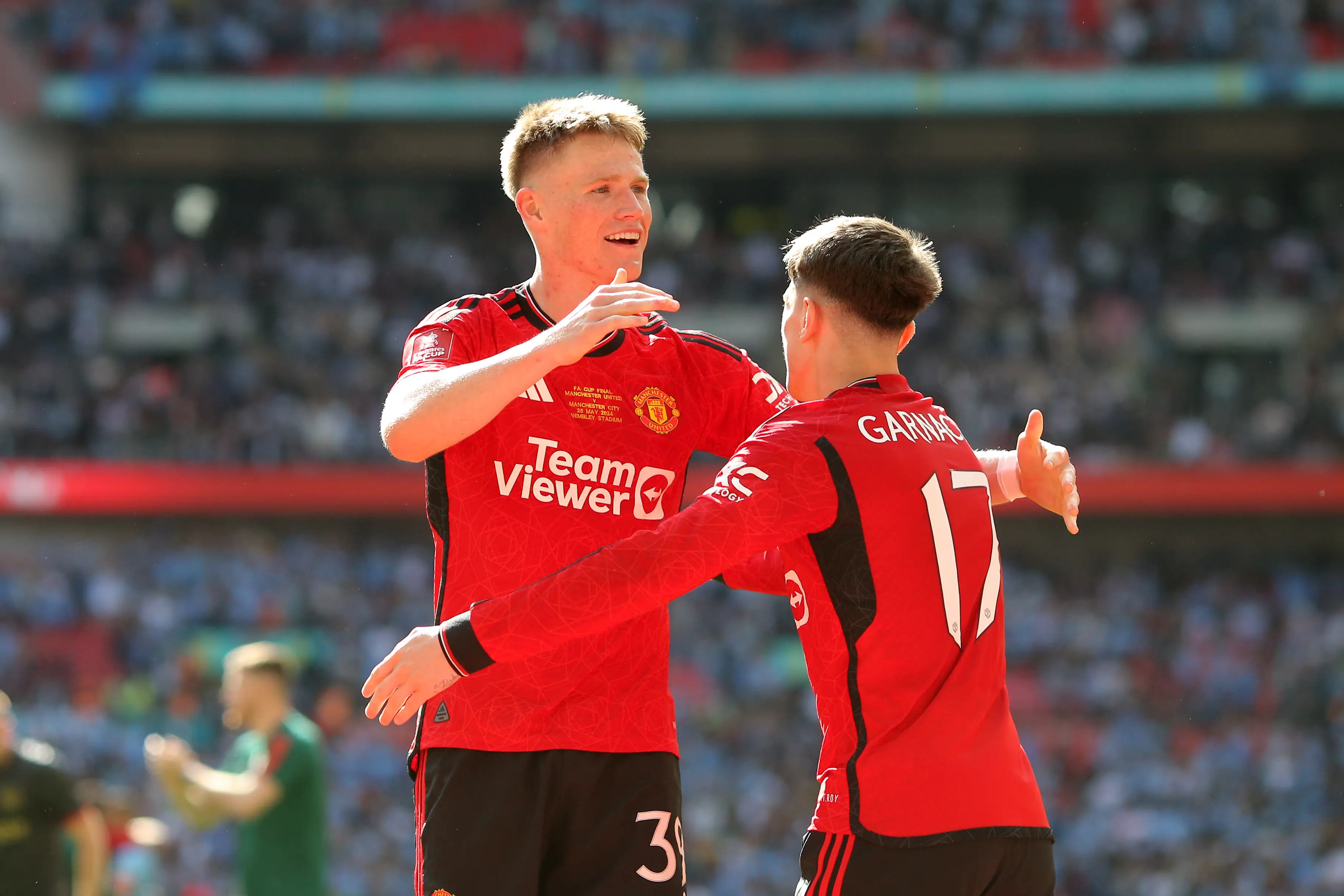Scott McTominay and Alejandro Garnacho during the 2024 FA Cup final- Getty