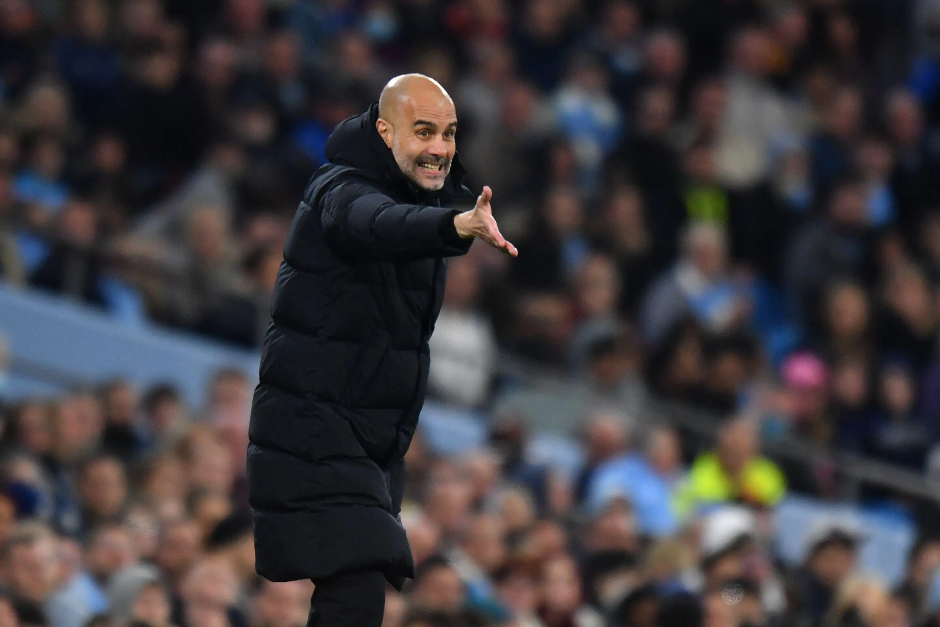 Pep Guardiola on the touchline (Anthony Devlin Photography / Alamy)